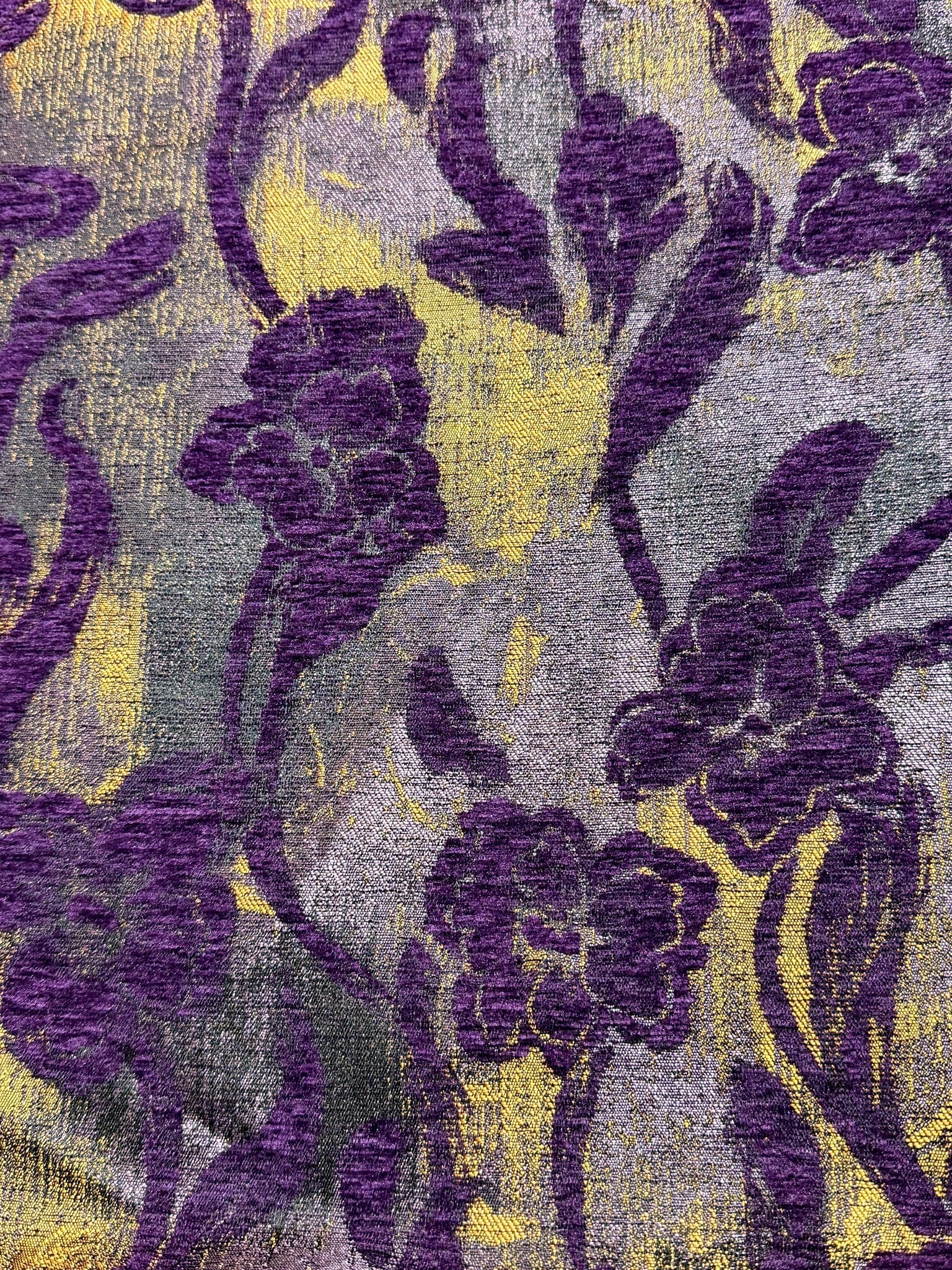 Floral chenille jacquard fabric overview for by-the-yard and wholesale sampling