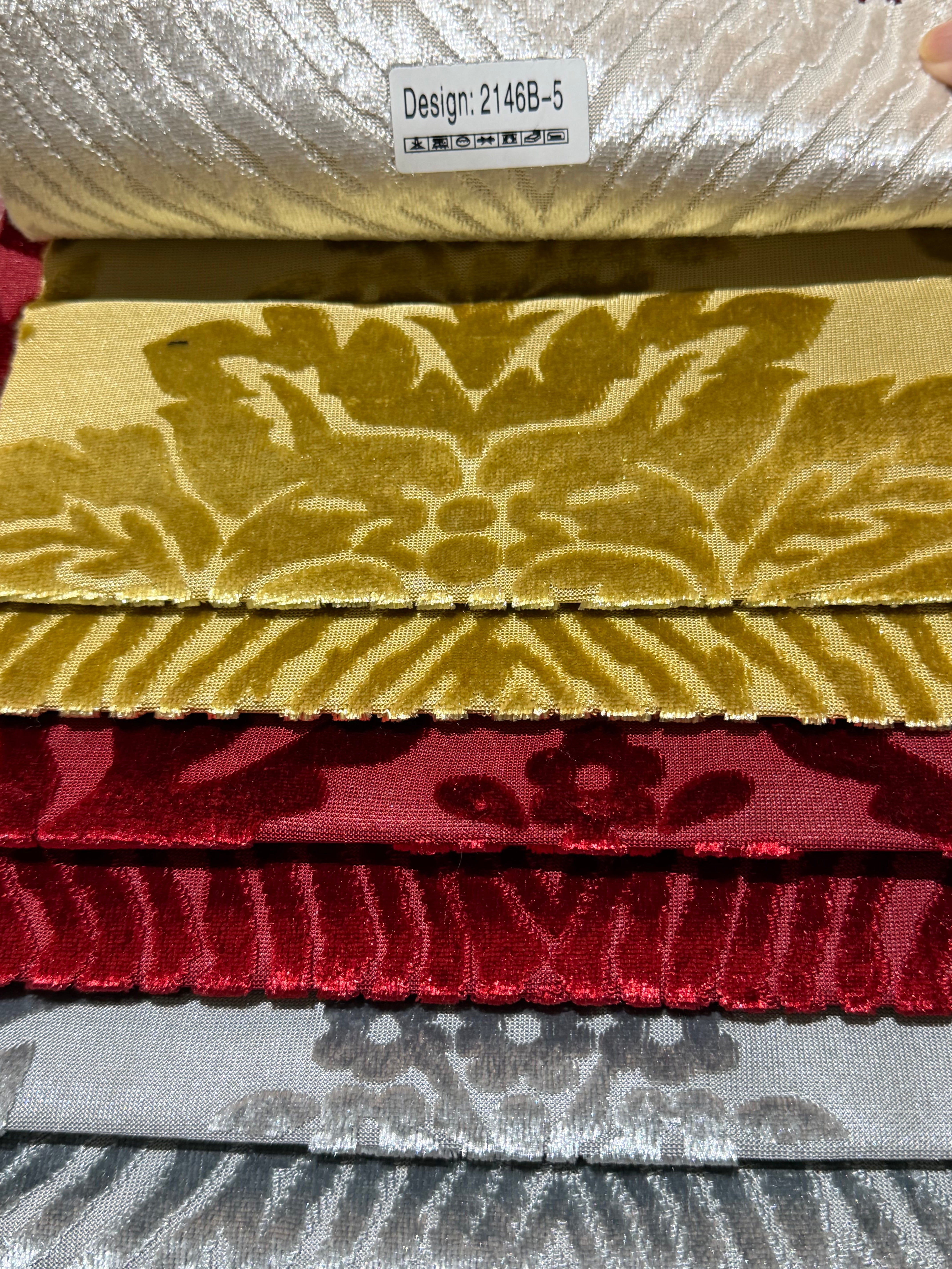 2146B-5 Customizable Metallic Lurex Cut Velvet Upholstery Fabric Sofa & Upholstery Fabric