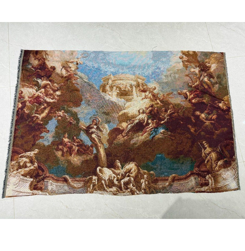 European Mural Scene Jacquard Tapestry Fabric Tapestry