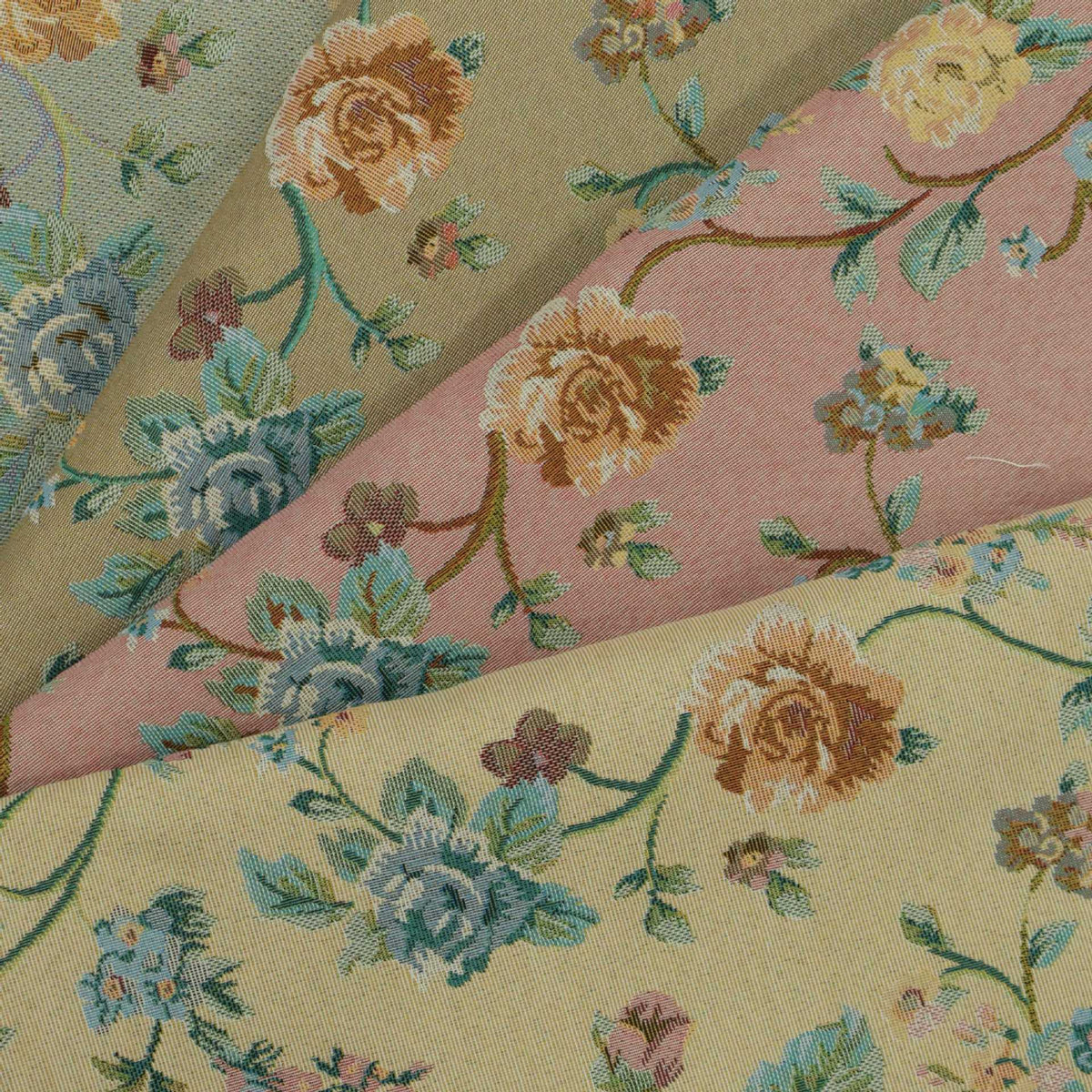 Vintage Rose Chenille Jacquard Sofa Fabric front overview, one photographed colorway from the mill card
