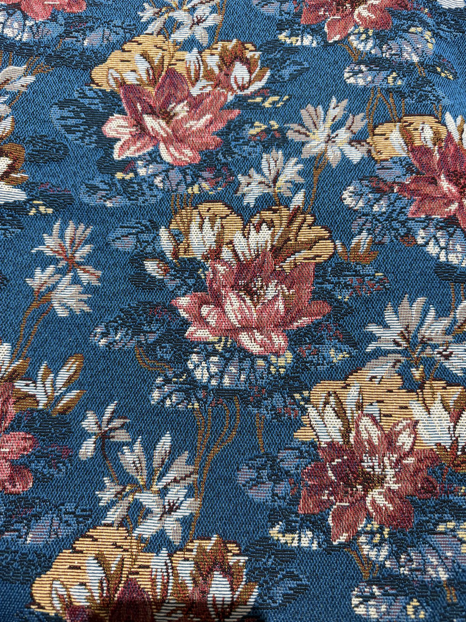 Customizable Linen-Like Polyester Floral Jacquard Fabric Polyester Jacquard Fabric