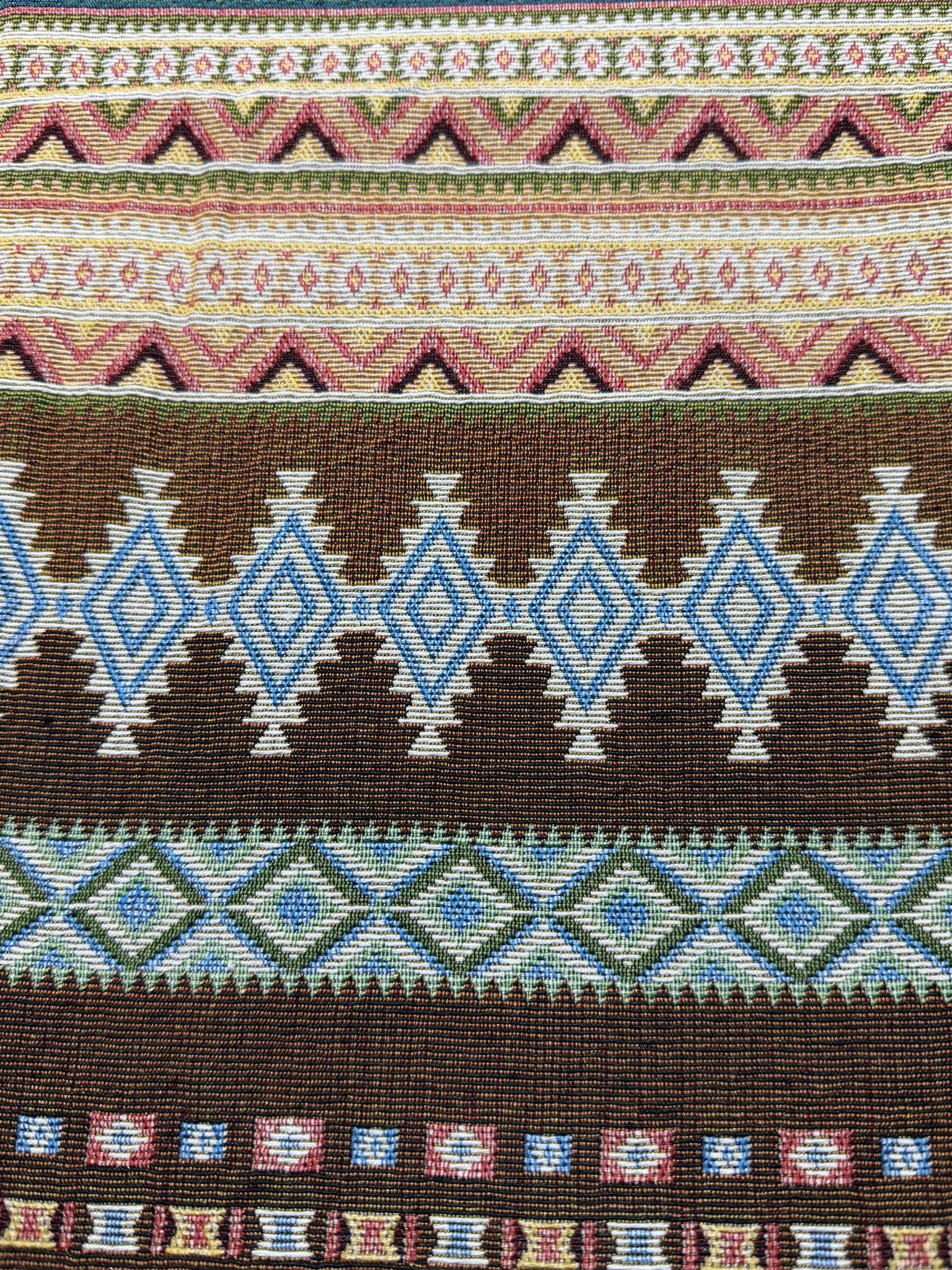 Linen-Like Tribal Geometric Polyester Jacquard Fabric Jacquard Fabric
