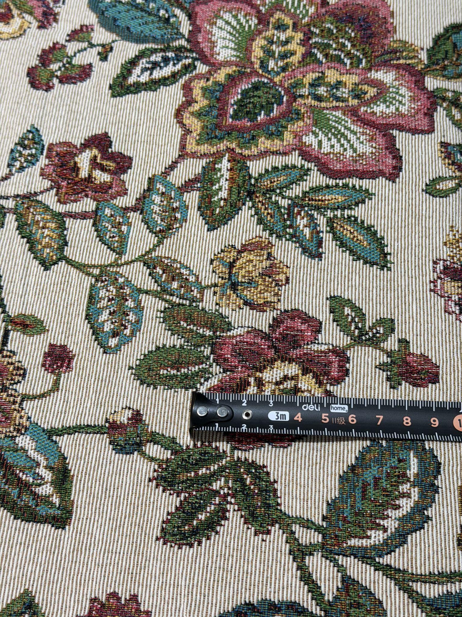 Customizable Floral Linen-Like Polyester Jacquard Fabric Polyester Jacquard Fabric