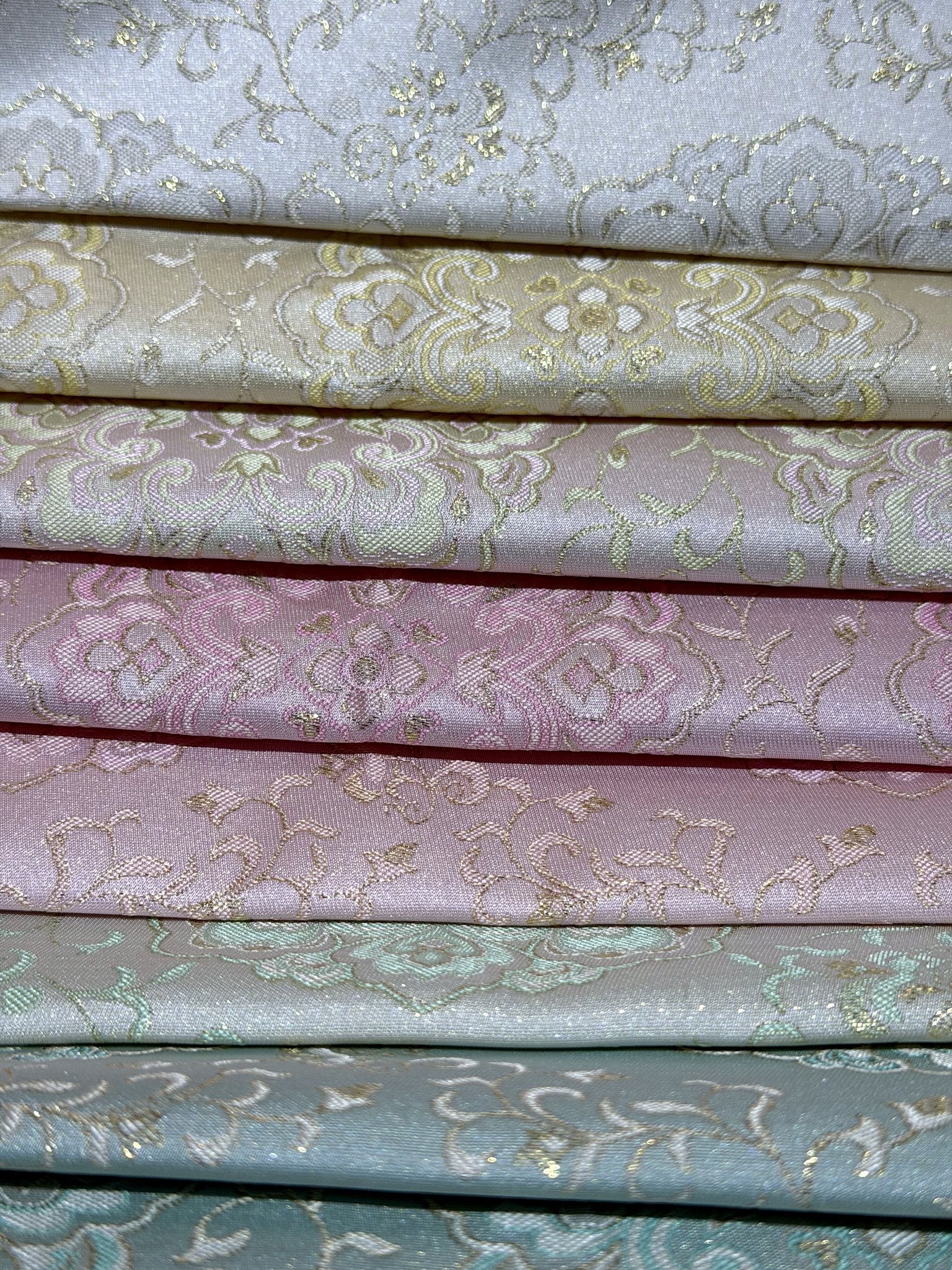 SJ160 Customizable Songjin-Style Polyester Brocade Jacquard Fabric Jacquard Apparel Fabric