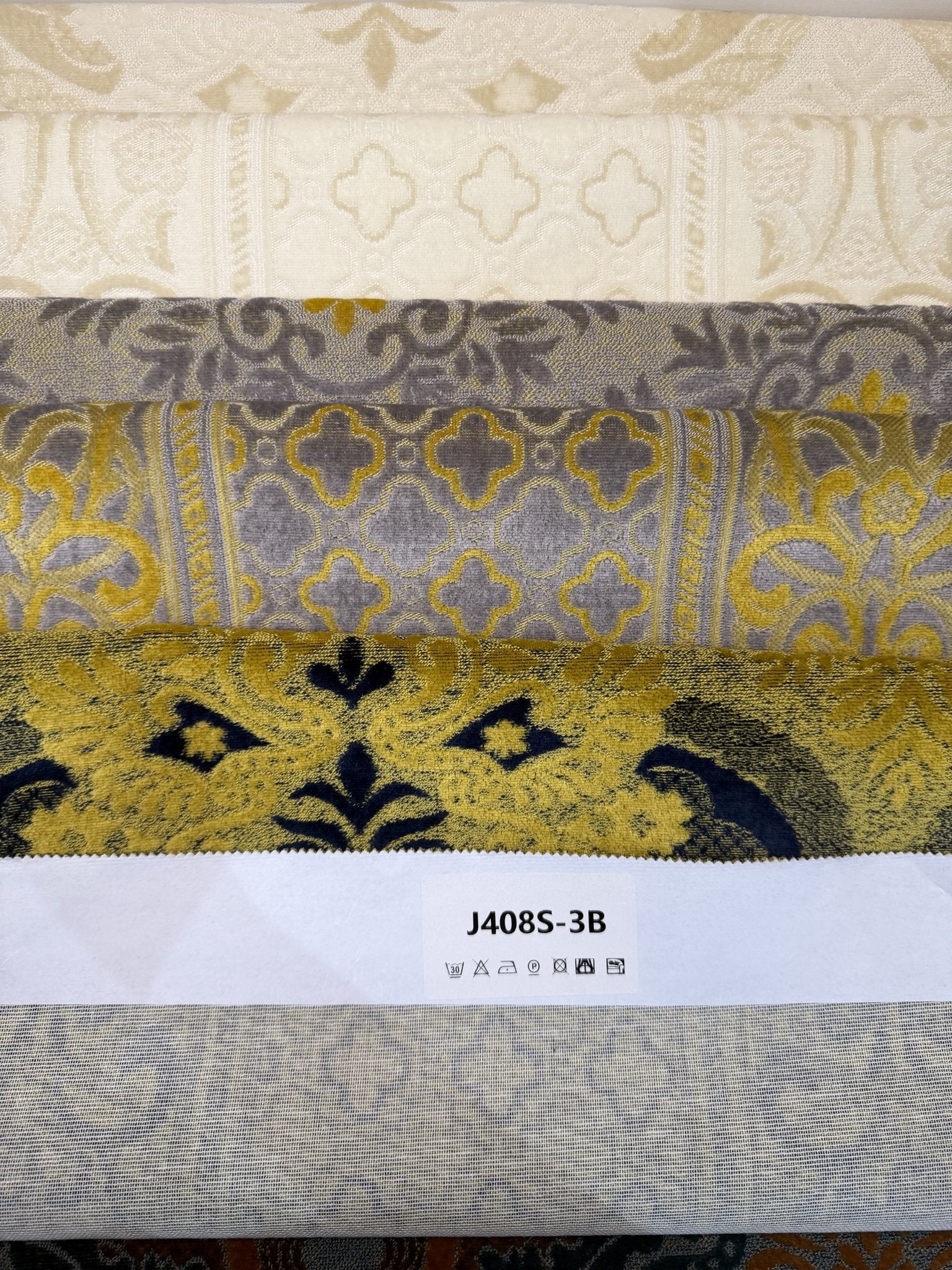 Ornamental Geometric Cut Velvet Upholstery Fabric Sofa & Upholstery Fabric