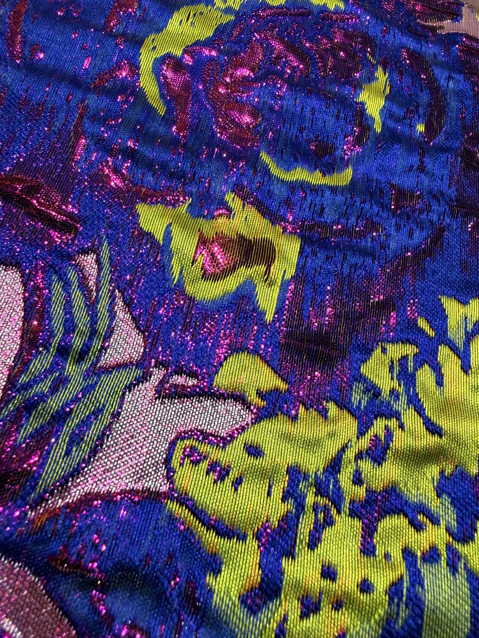3D Metallic Rose Jacquard Apparel Fabric Brocade Jacquard Fabric