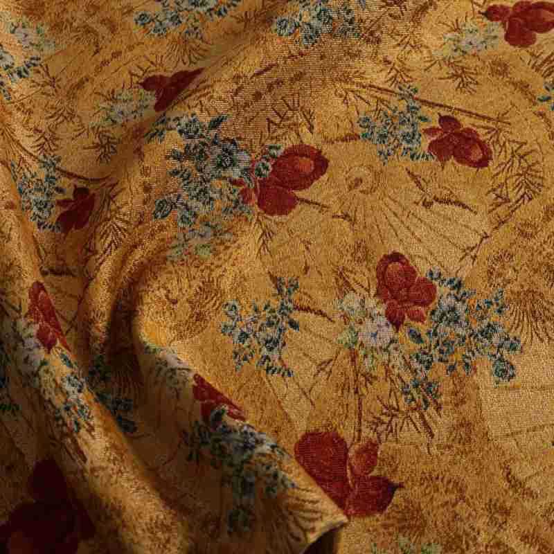 GJ6013 Lightweight Rayon Polyester Jacquard Fabric Brocade Jacquard Fabric