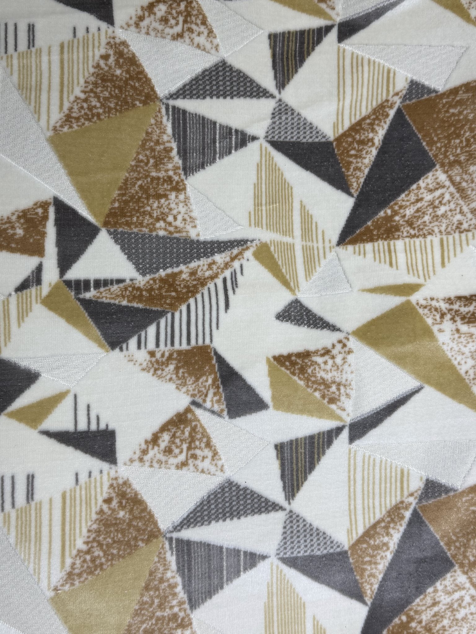 Triangle geometric cut velvet jacquard motif