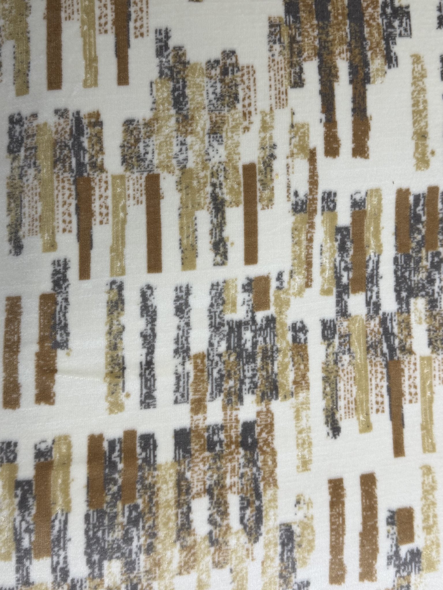 Distressed vertical-bar cut velvet jacquard motif