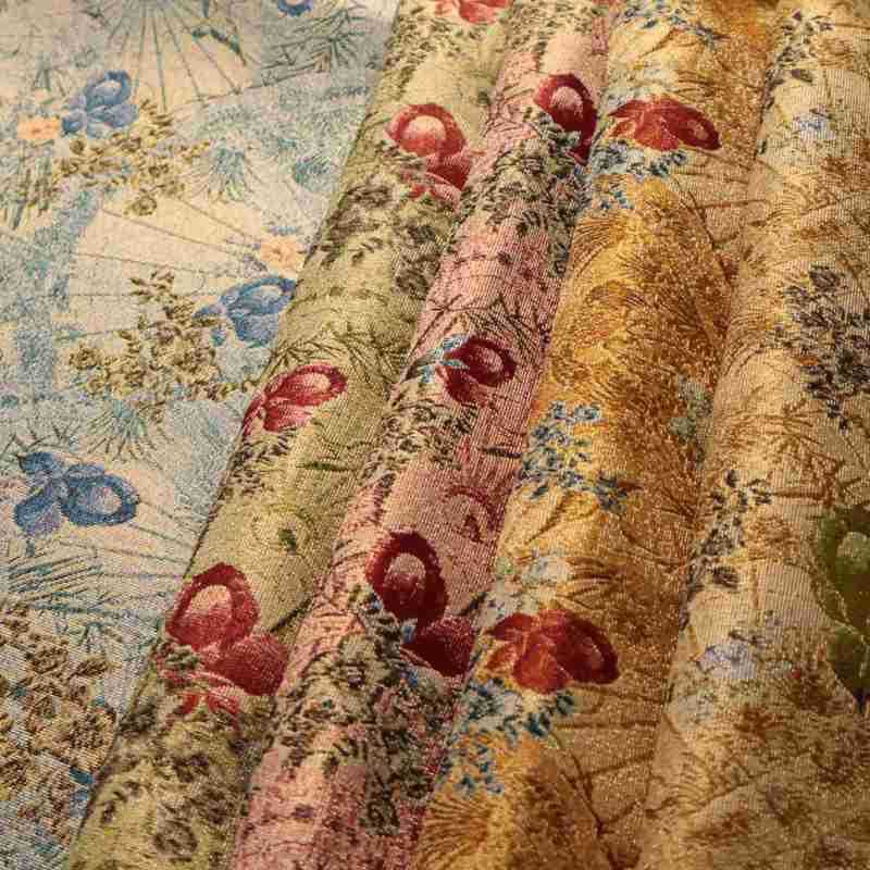 GJ6013 Lightweight Rayon Polyester Jacquard Fabric Brocade Jacquard Fabric