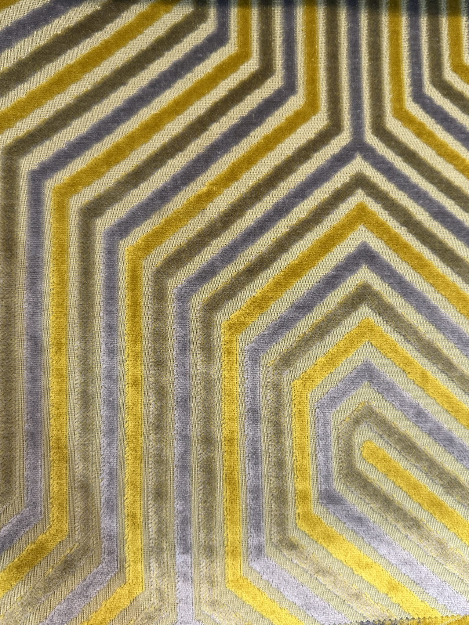 Geometric Cut Velvet Upholstery Fabric Sofa & Upholstery Fabric