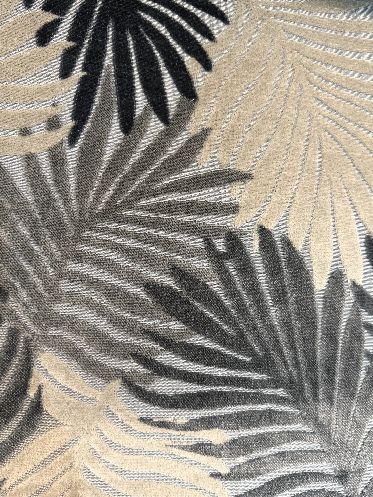Tropical Leaf Cut Velvet Upholstery Fabric Sofa & Upholstery Fabric
