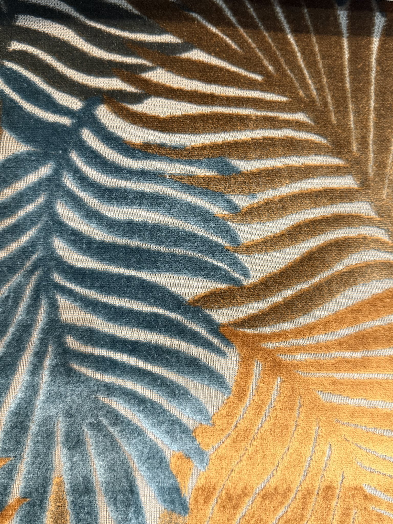 Tropical Leaf Cut Velvet Upholstery Fabric Sofa & Upholstery Fabric