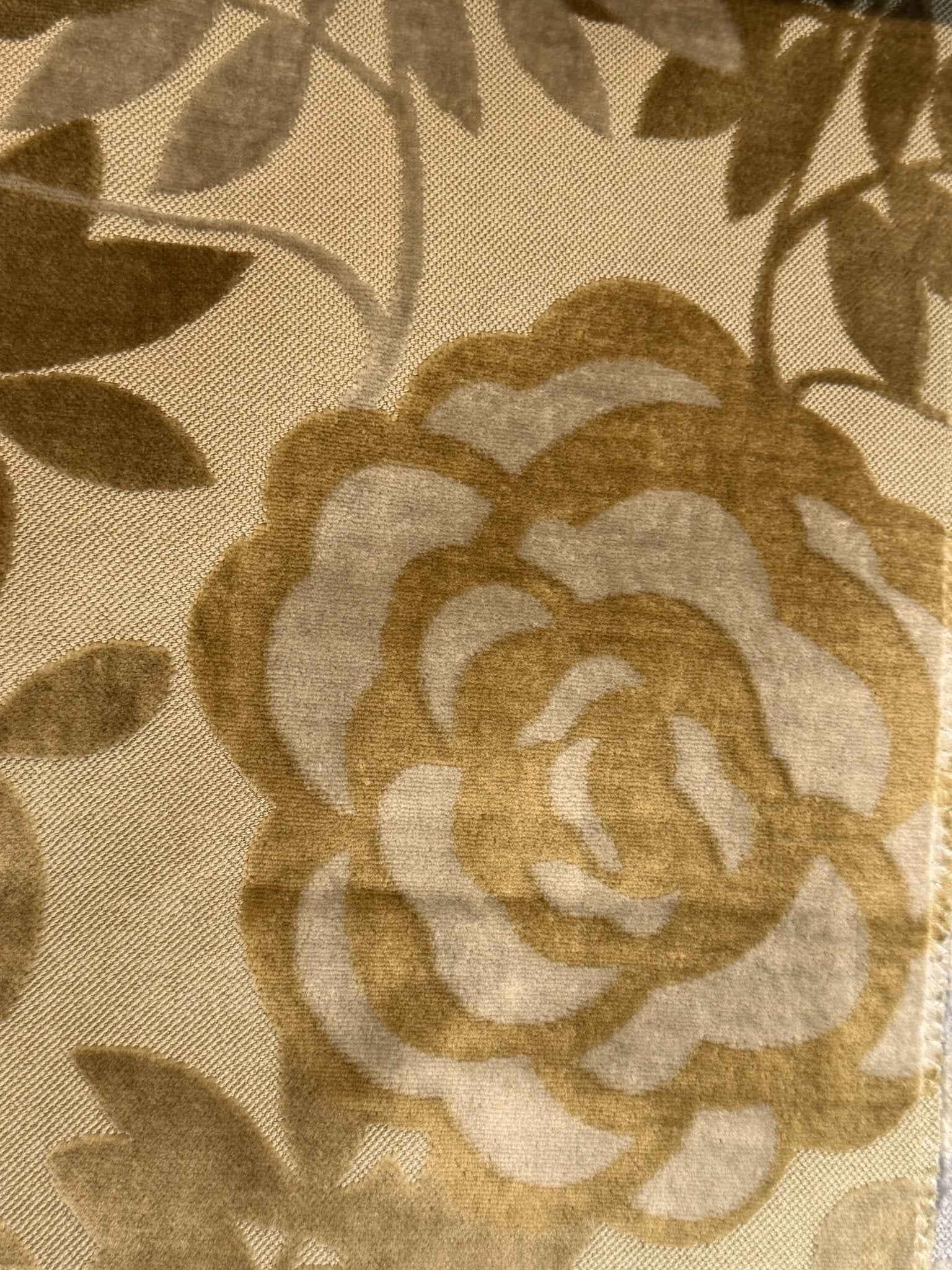 Stylized Rose Floral Cut Velvet Upholstery Fabric Sofa & Upholstery Fabric