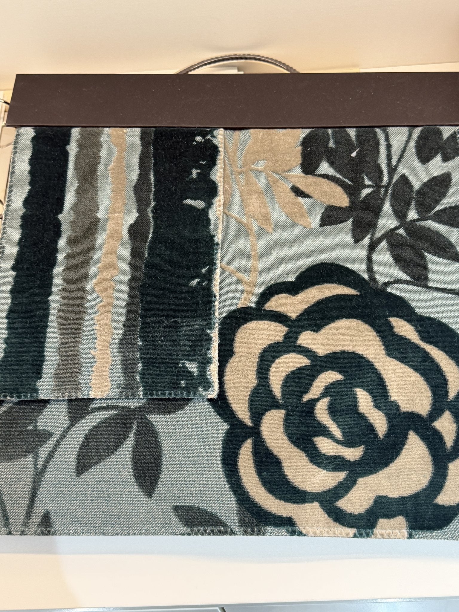 Stylized Rose Floral Cut Velvet Upholstery Fabric Sofa & Upholstery Fabric