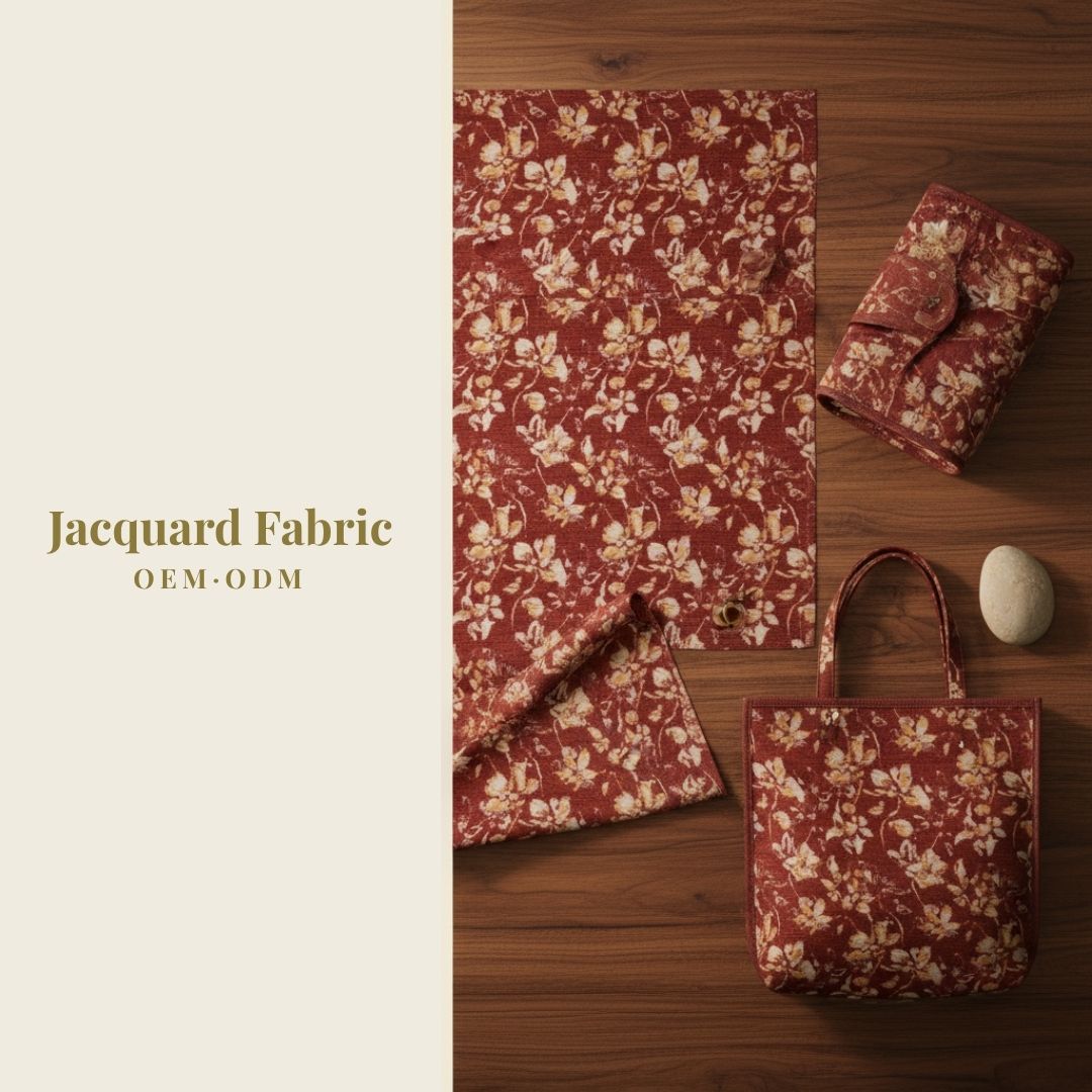 Burgundy Floral Vine Chenille Jacquard Fabric | Chenille | 150cm | Wholesale OEM Custom Chenille Jacquard Fabric
