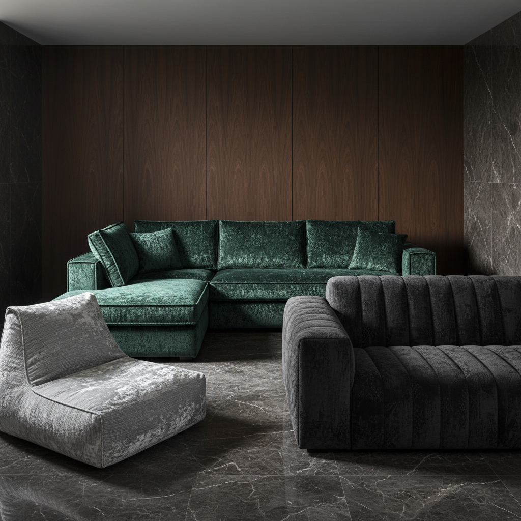 AI application preview 1: three-color sofa composition
