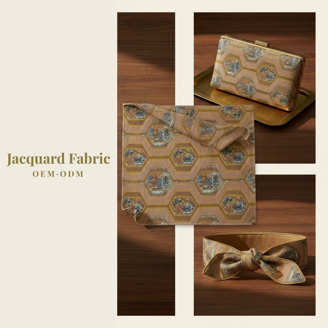 Hexagon Landscape Jacquard Woven Fabric | Polyester | 150cm | Wholesale OEM Custom Cotton-Poly Jacquard Fabric