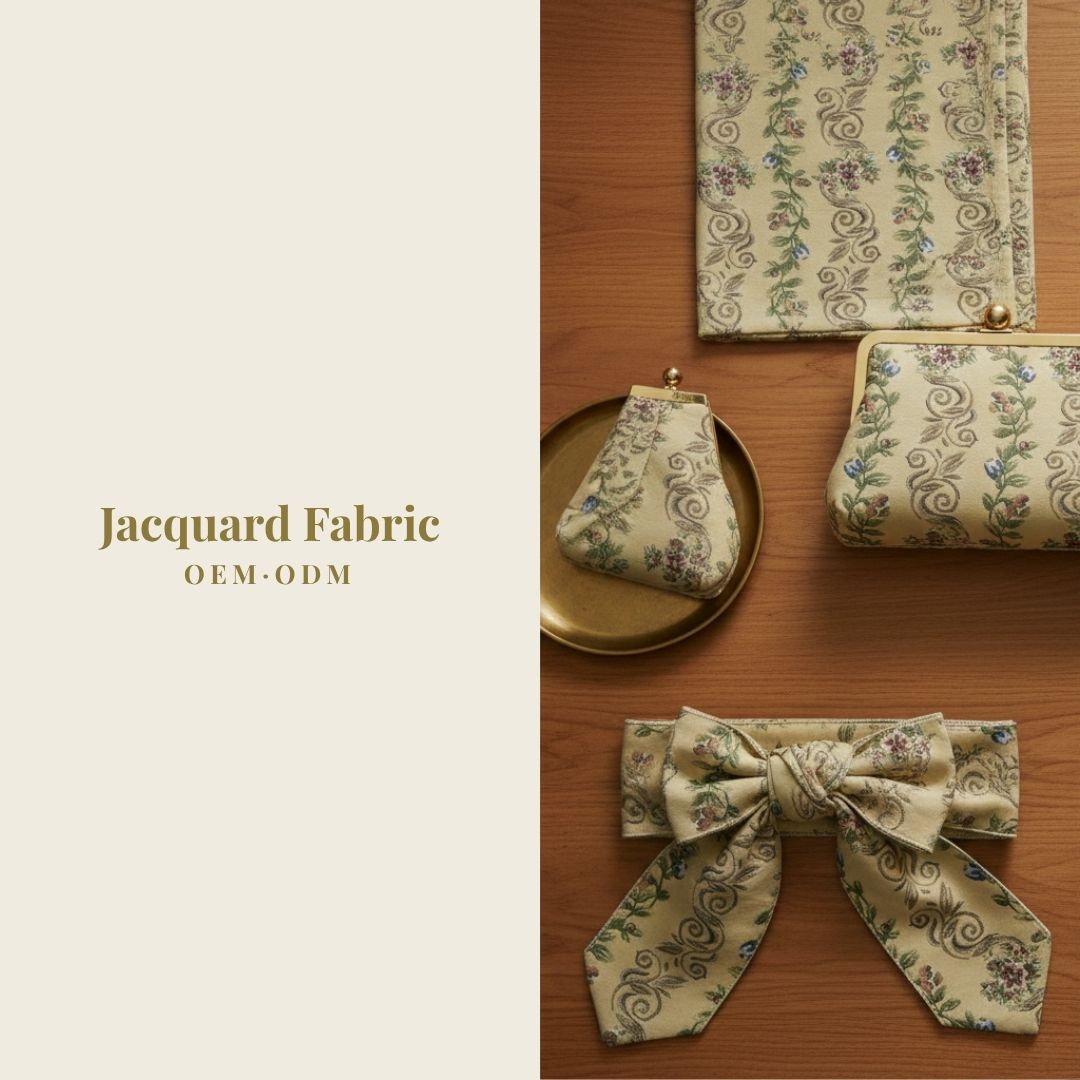 Navy Floral Vine Jacquard Woven Fabric | Polyester-Cotton | 150cm | Wholesale OEM Custom Jacquard Fabric