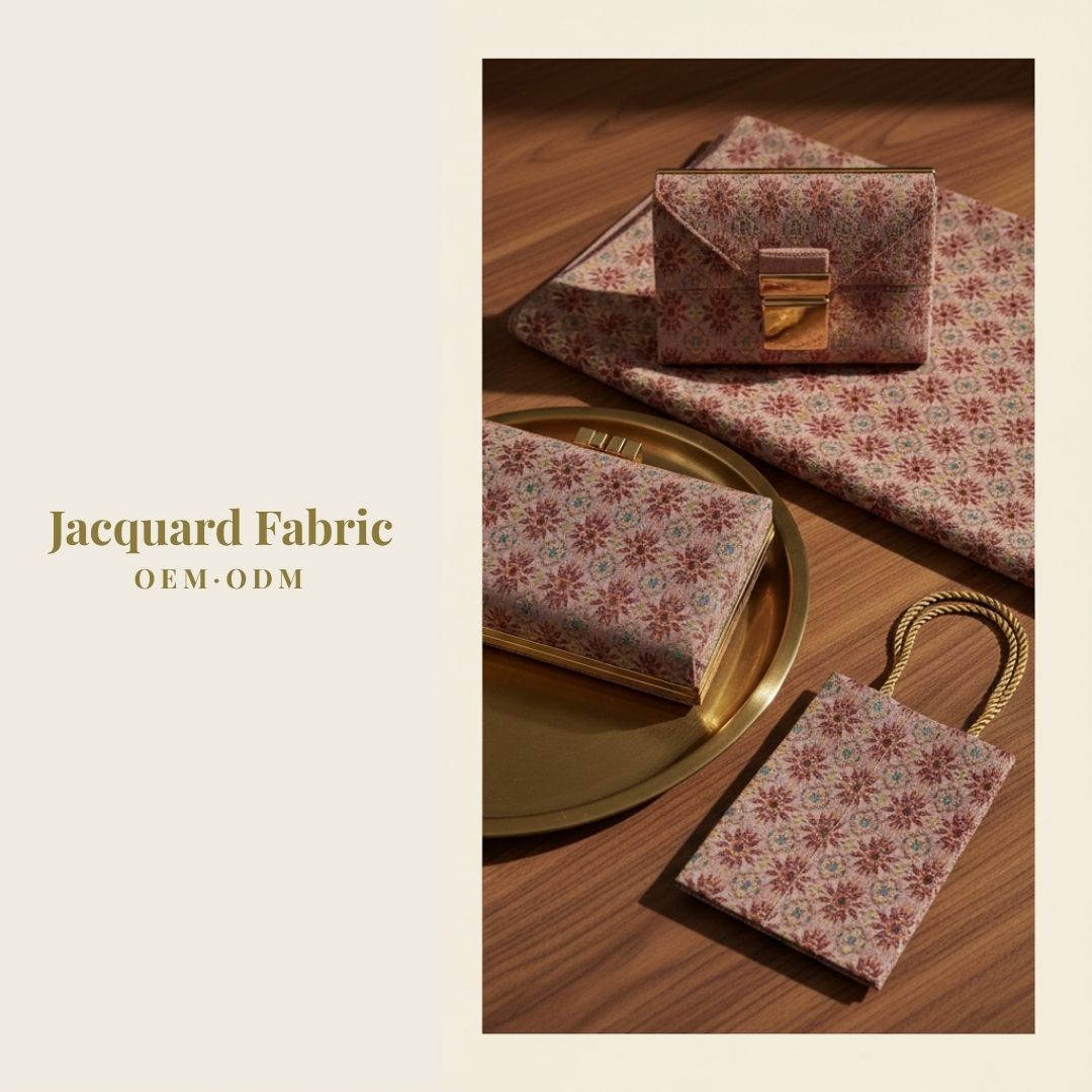 Rose Pink Multicolor Ethnic Geometric Star Jacquard Woven Fabric | Polyester-Cotton | 150cm | Wholesale OEM Custom Cotton-Poly Jacquard Fabric