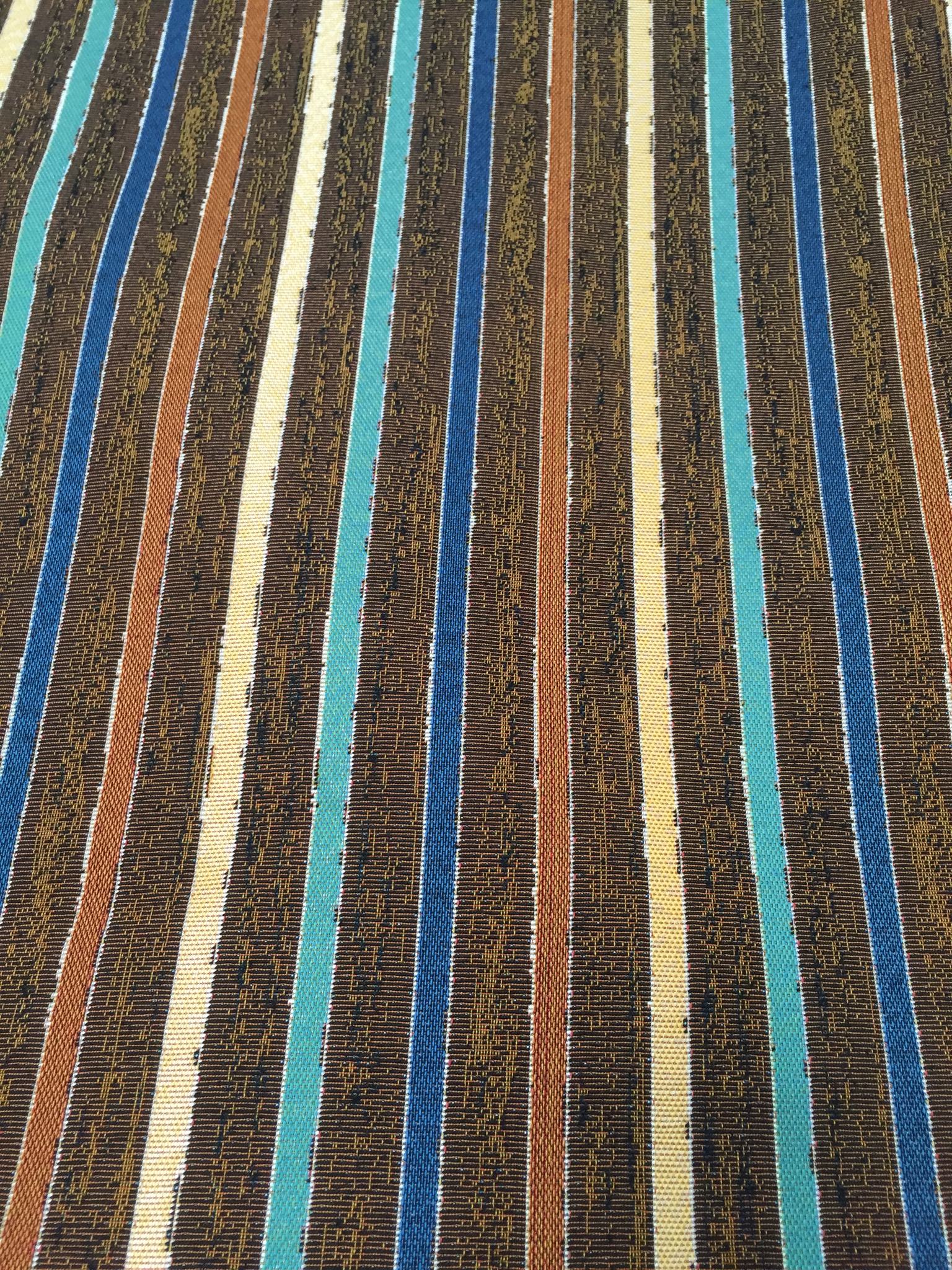 Retro Vertical Stripe Jacquard Decorative Fabric, U501C coffee colorway fabric face