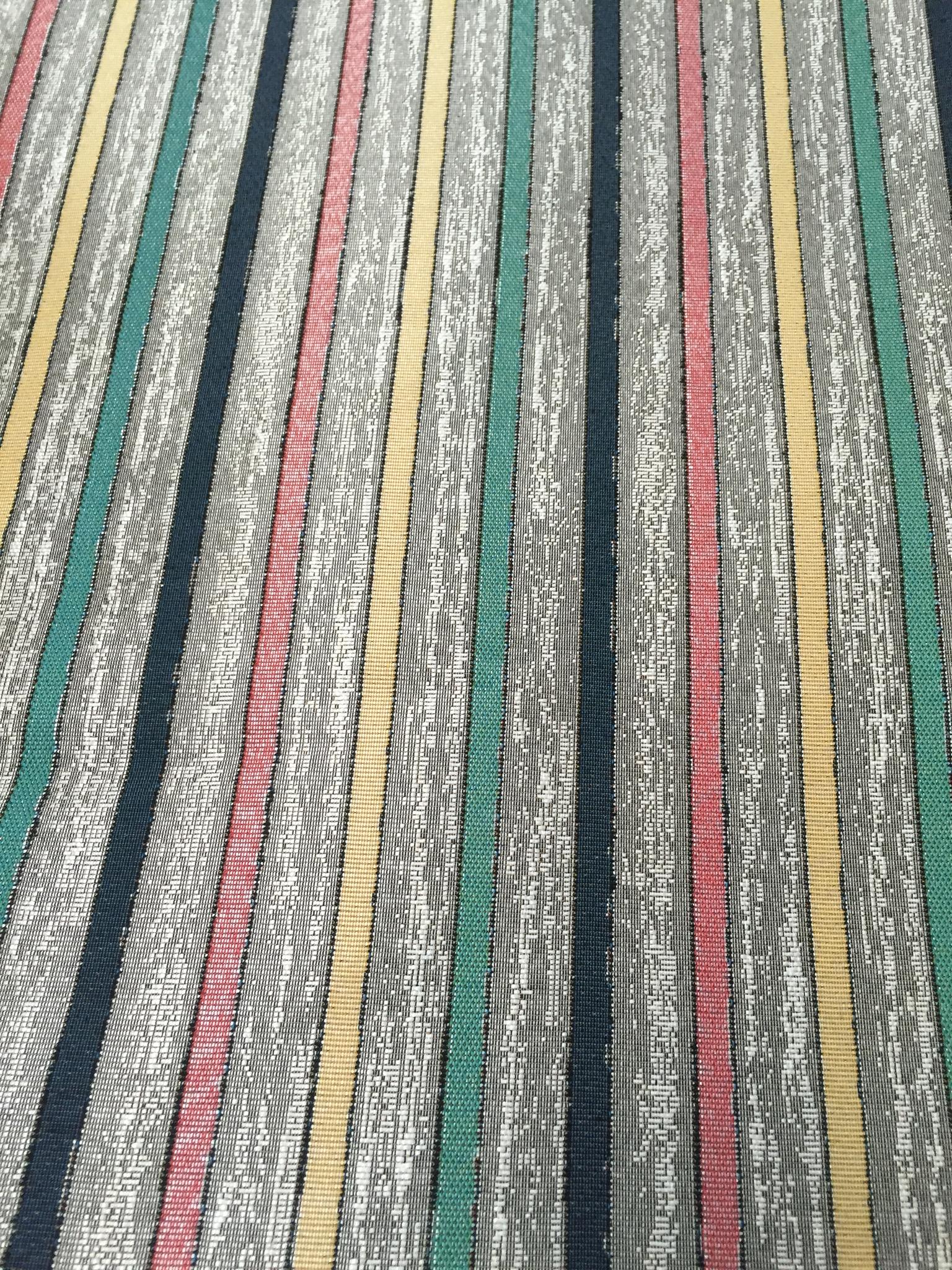 Retro Vertical Stripe Jacquard Decorative Fabric, U501C grey colorway fabric face