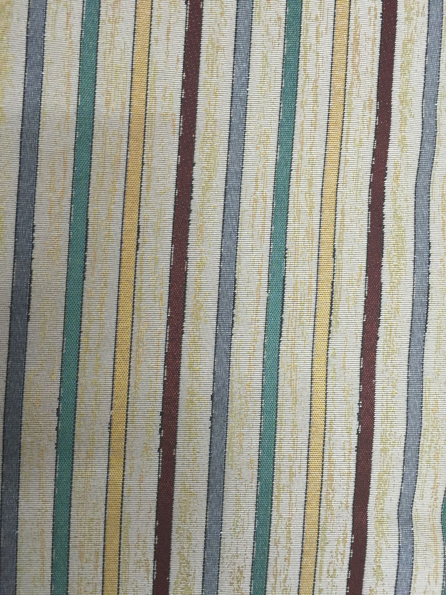 Retro Vertical Stripe Jacquard Decorative Fabric, U501C ivory colorway fabric face