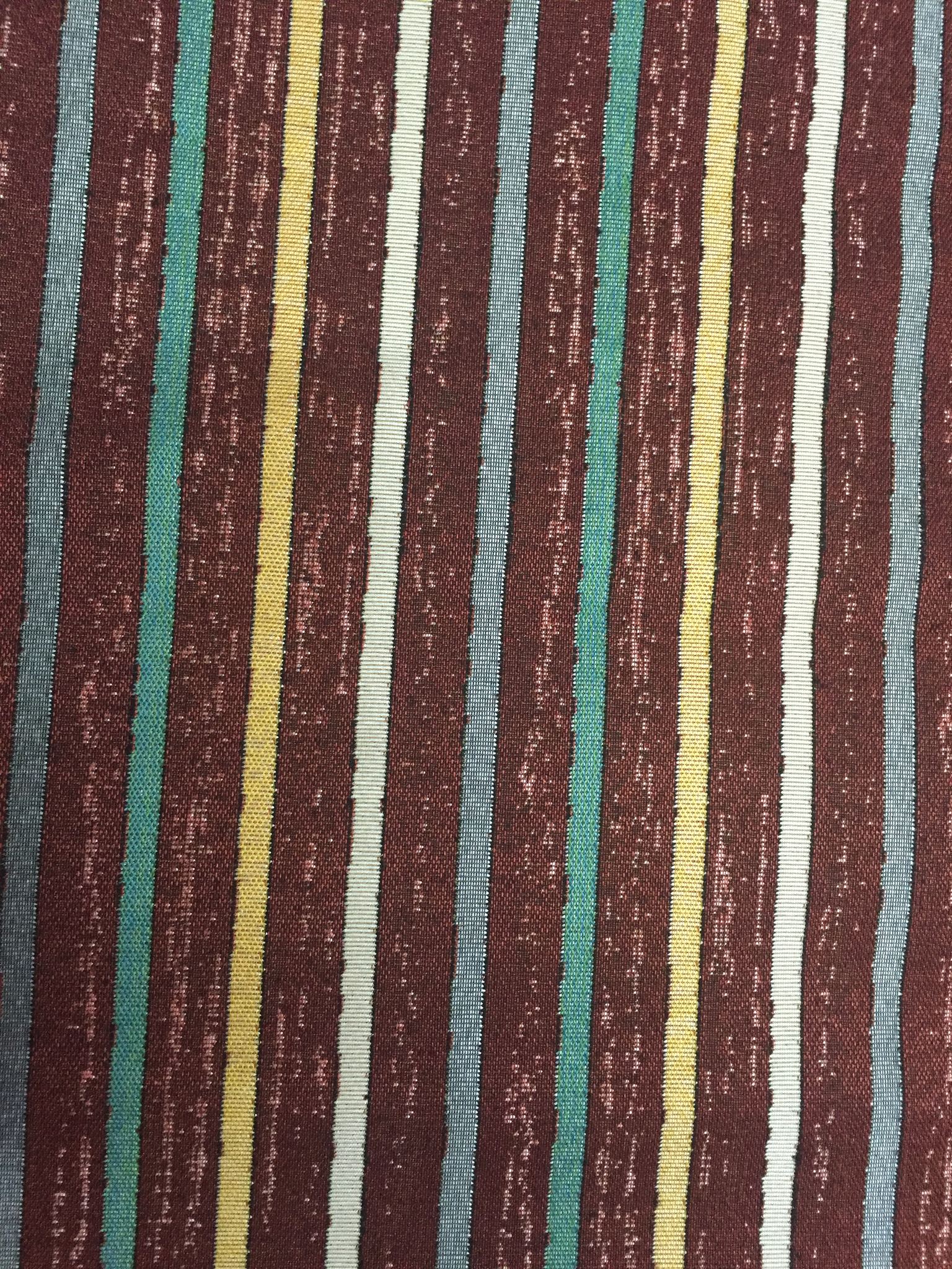 Retro Vertical Stripe Jacquard Decorative Fabric, U501C red colorway fabric face