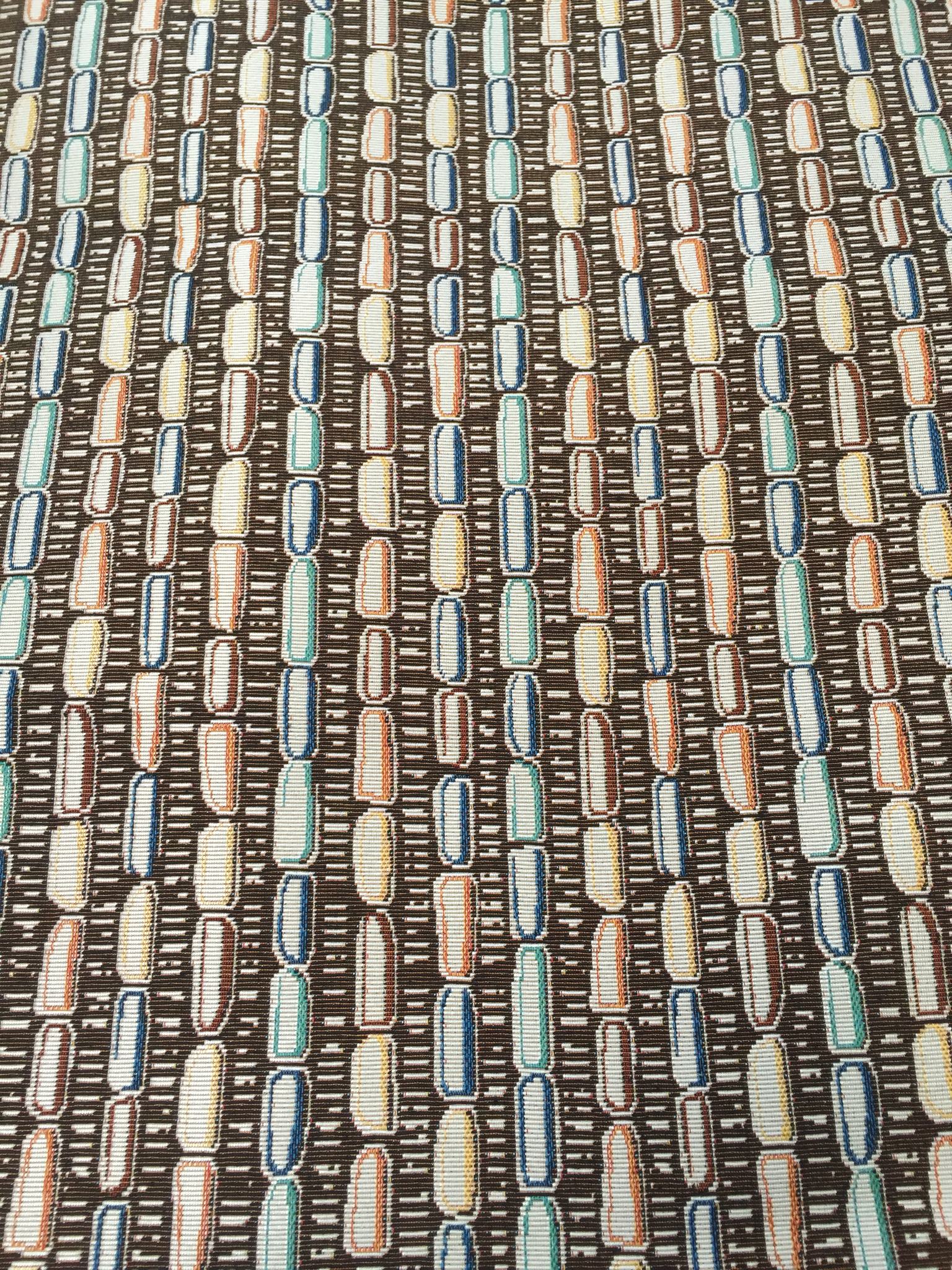 Column Bead Jacquard Decorative Fabric, U503C coffee colorway fabric face