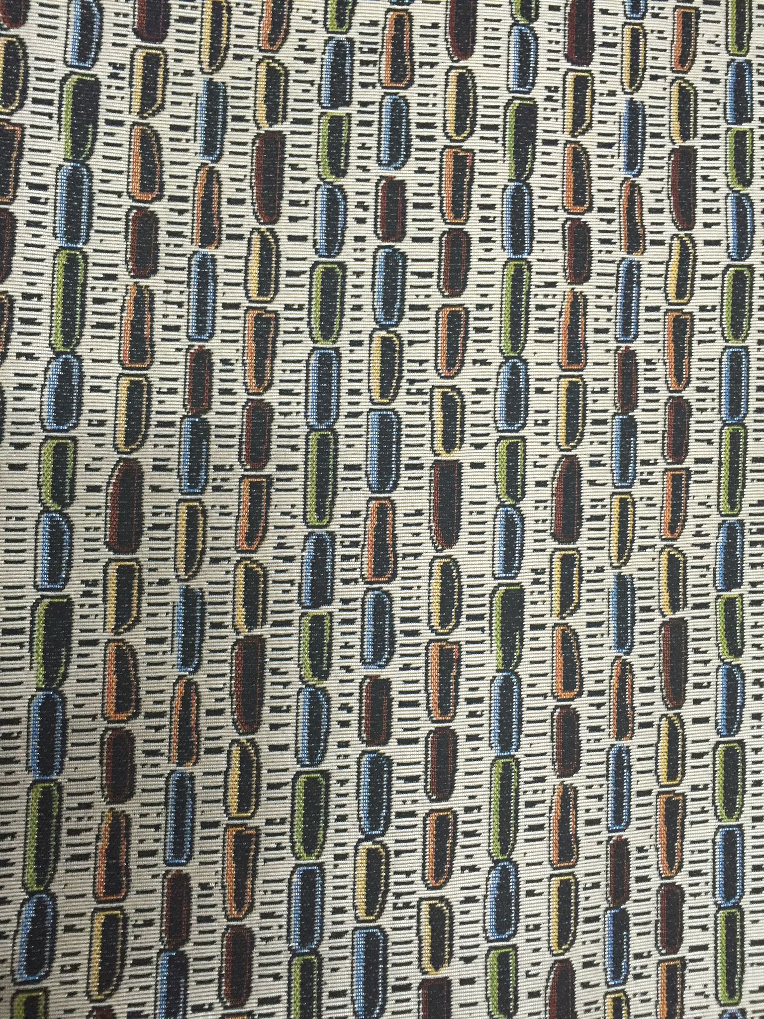 Column Bead Jacquard Decorative Fabric, U503C ivory colorway fabric face