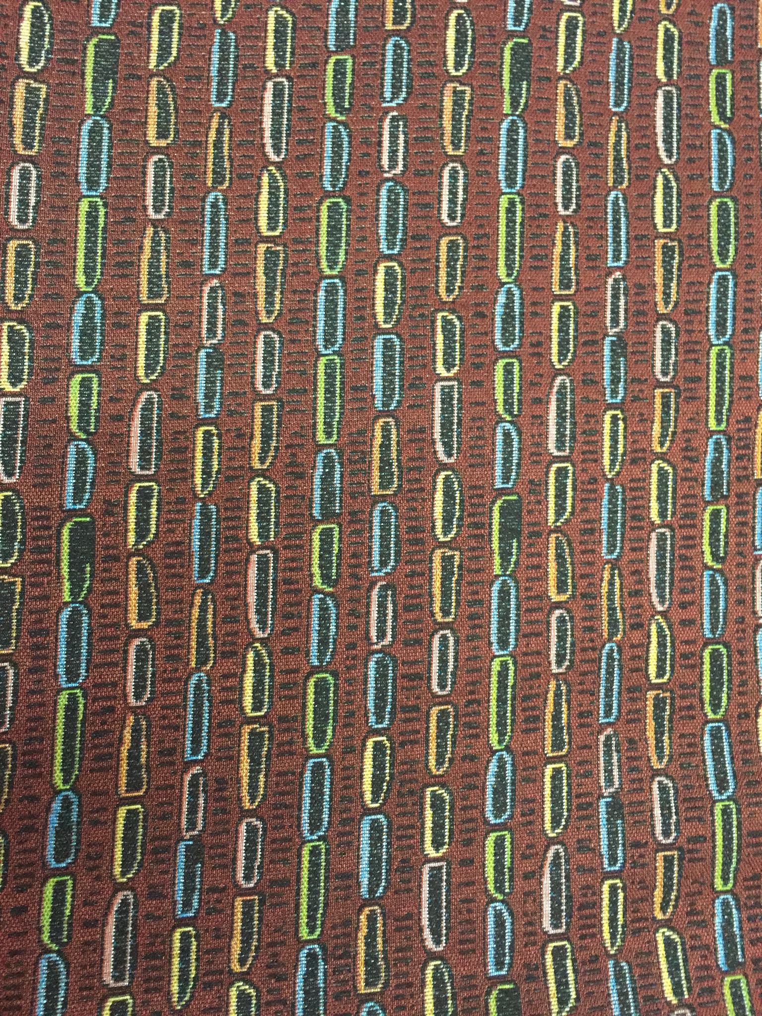 Column Bead Jacquard Decorative Fabric, U503C red colorway fabric face