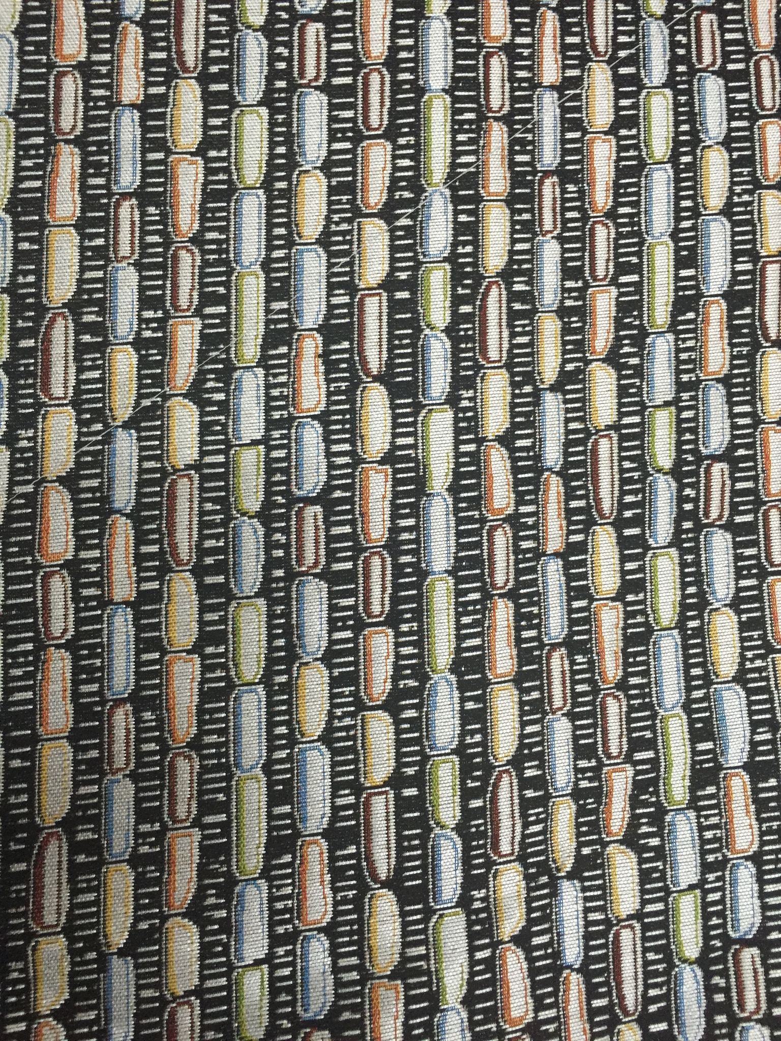 Column Bead Jacquard Decorative Fabric, U503C black colorway fabric face