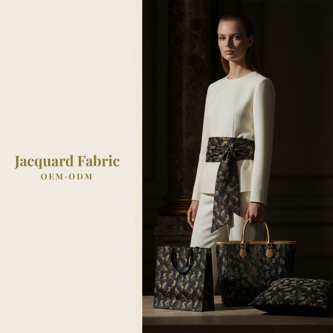 Black Gold Jacquard Fabric | Leopard Jacquard | 150cm | Wholesale OEM Custom Chenille Jacquard Fabric