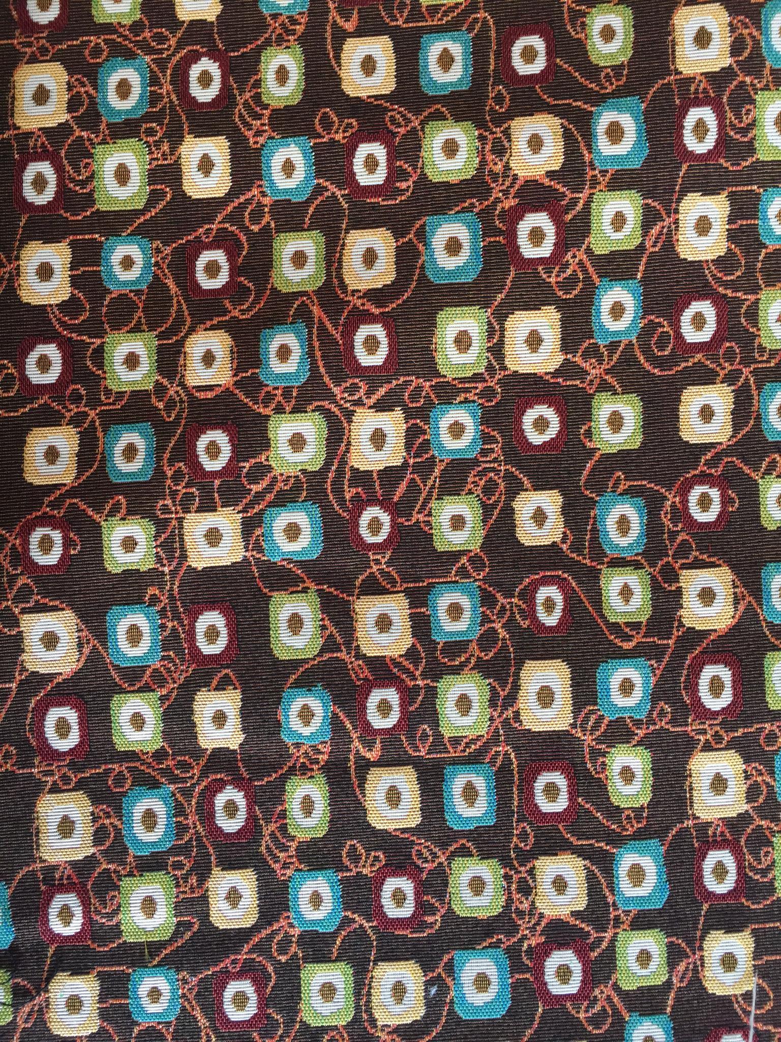 Seed Grid Jacquard Decorative Fabric, U602C coffee colorway fabric face