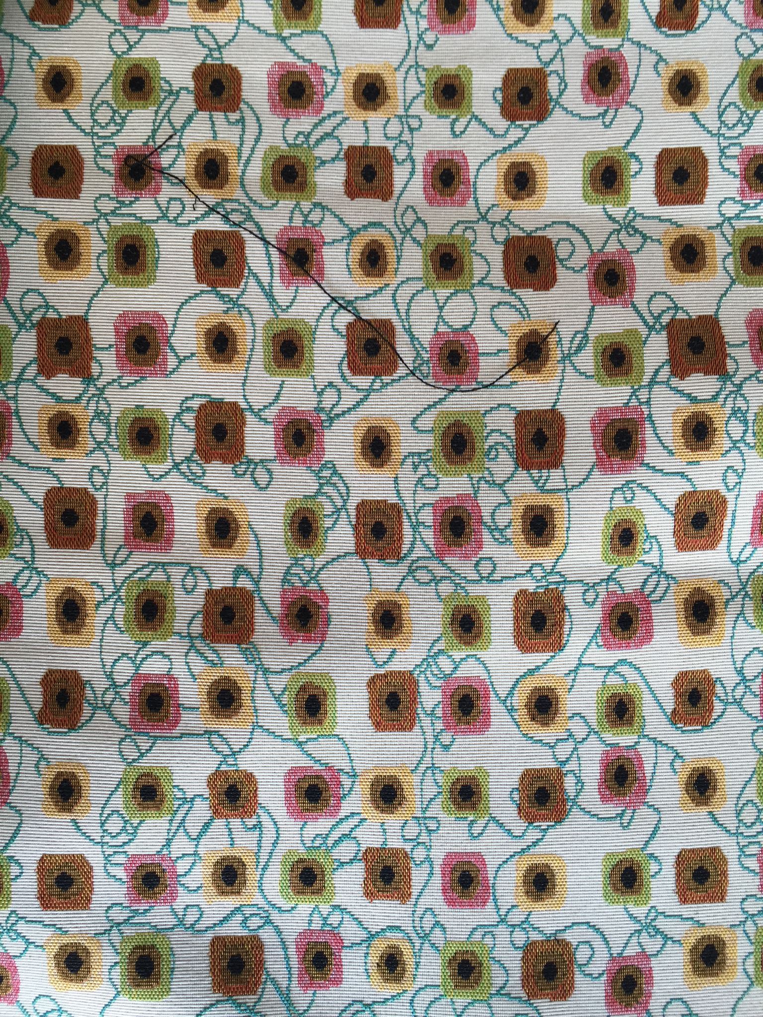 Seed Grid Jacquard Decorative Fabric, U602C ivory colorway fabric face