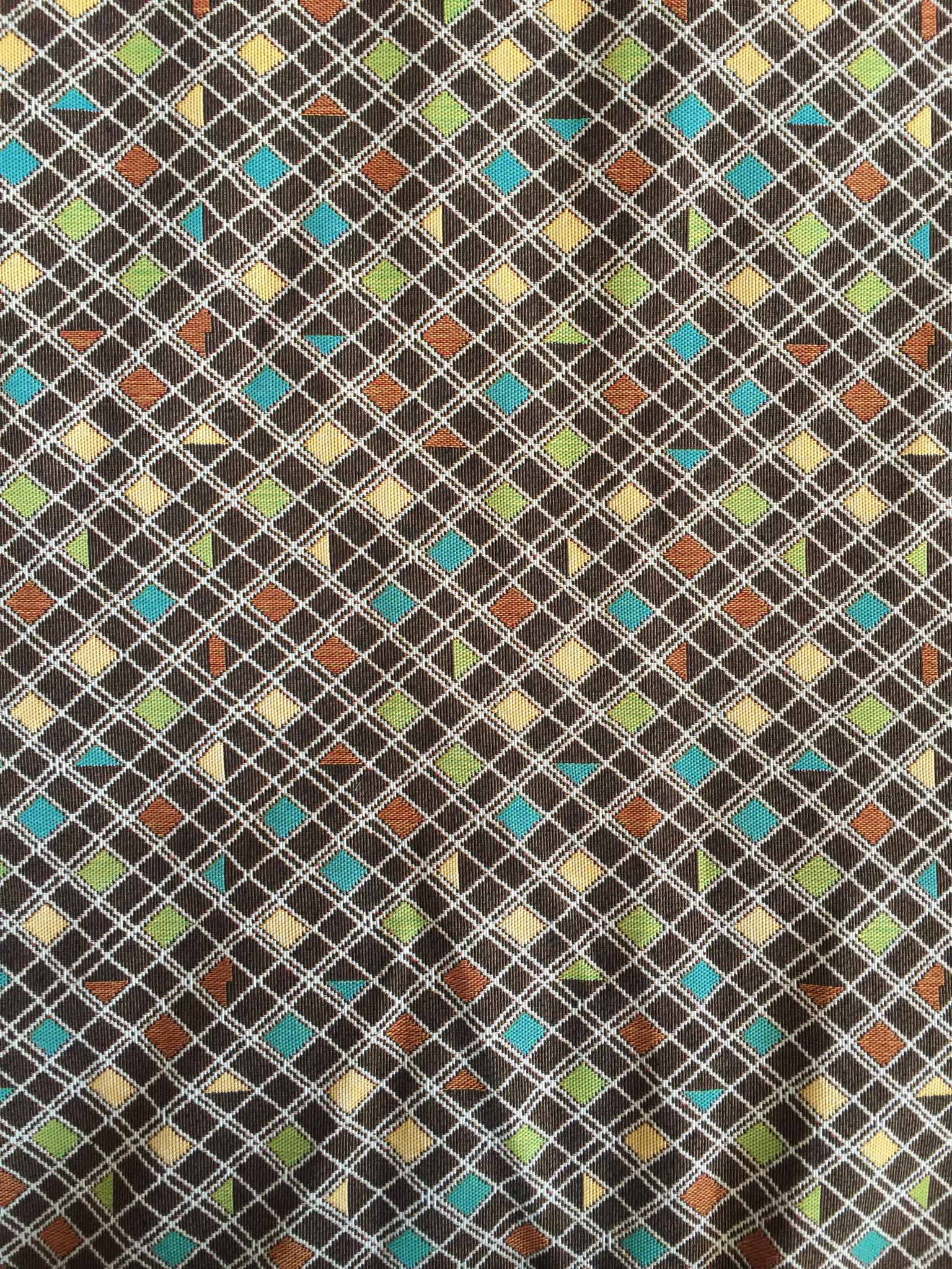Diagonal Lattice Jacquard Decorative Fabric, U603B coffee colorway fabric face