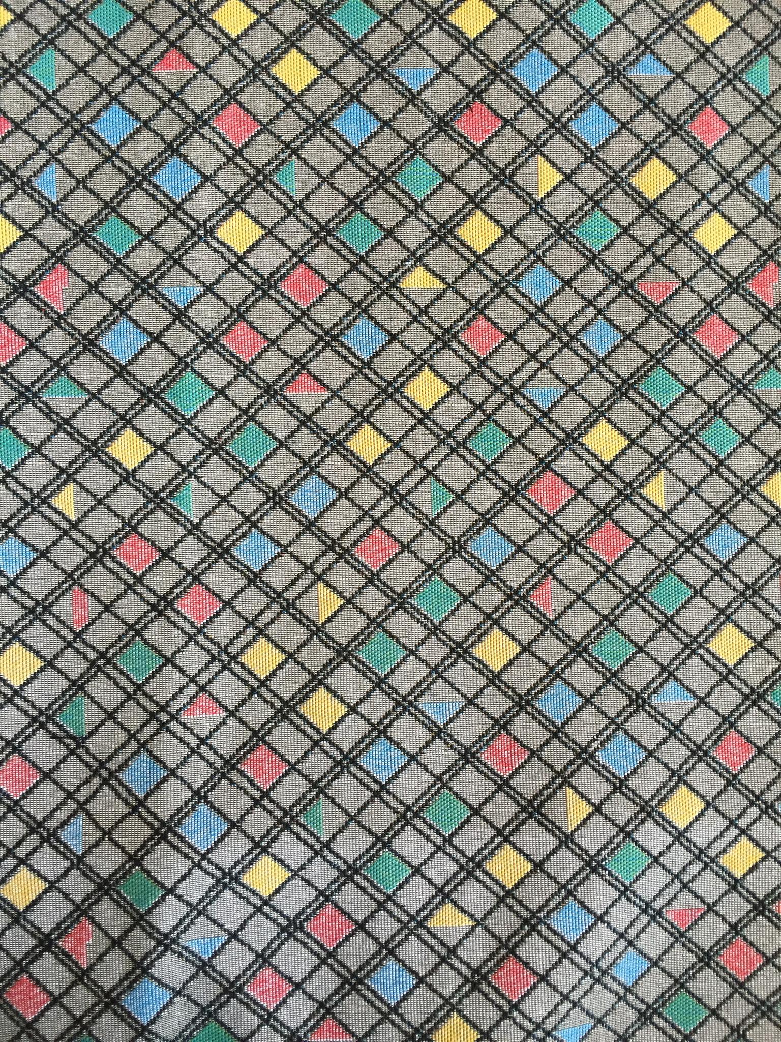 Diagonal Lattice Jacquard Decorative Fabric, U603B grey colorway fabric face