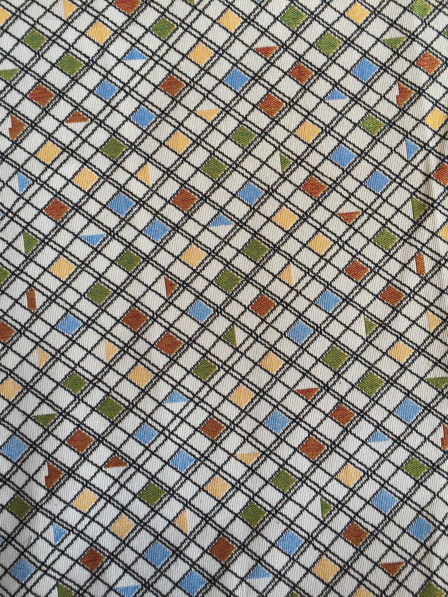 Diagonal Lattice Jacquard Decorative Fabric, U603B ivory colorway fabric face