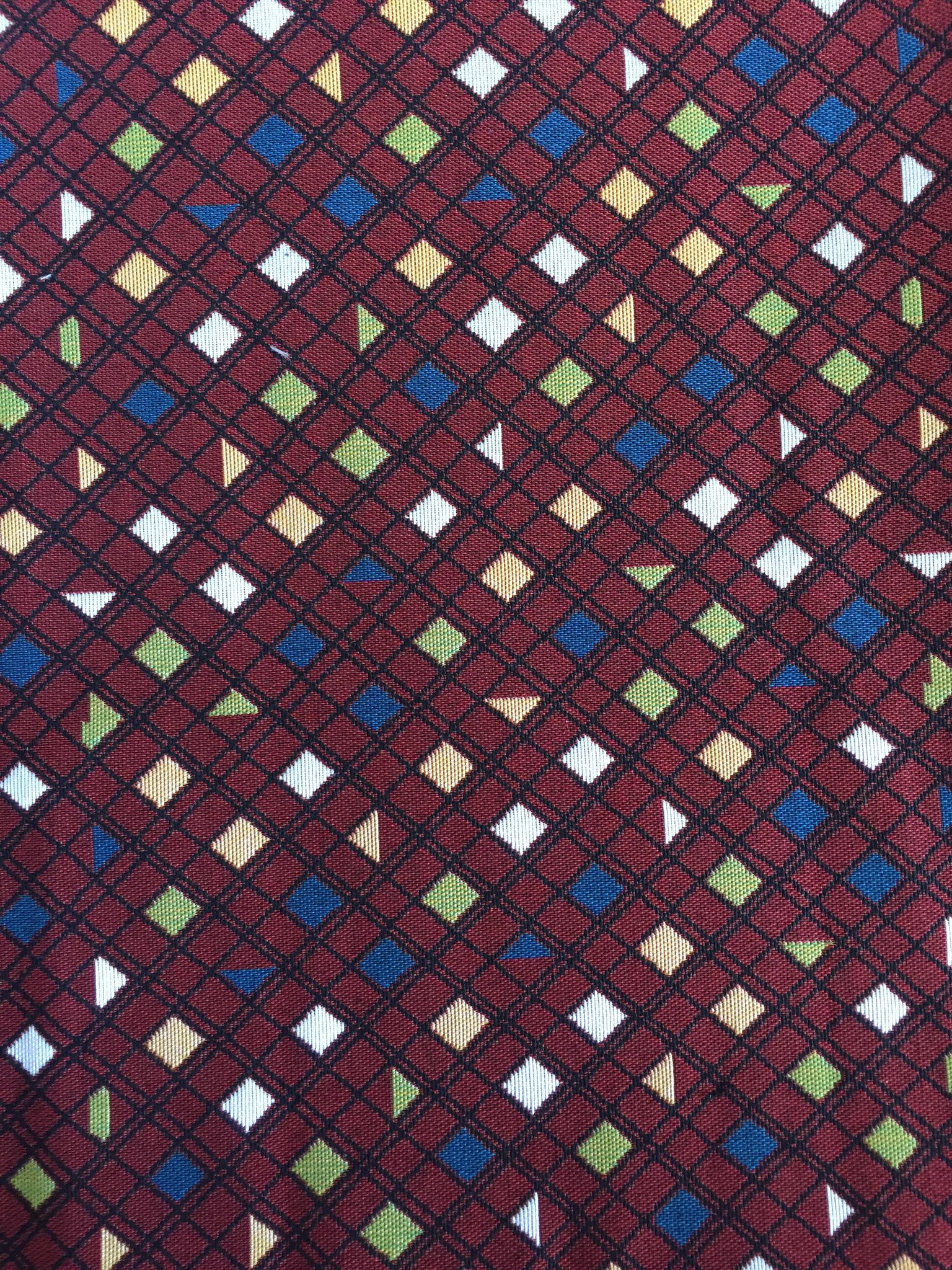 Diagonal Lattice Jacquard Decorative Fabric, U603B red colorway fabric face