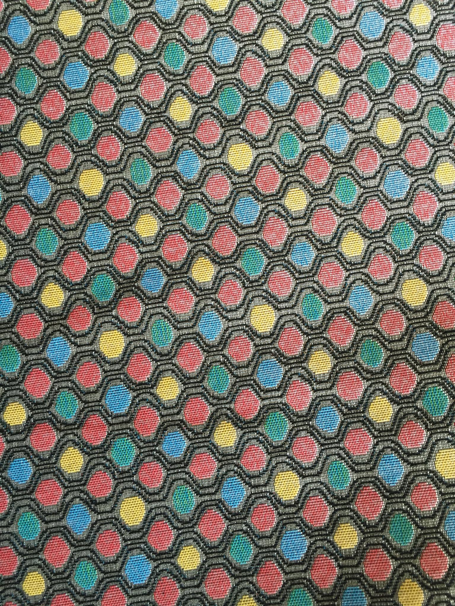 Wave Mesh Dot Jacquard Decorative Fabric, U603C grey colorway fabric face