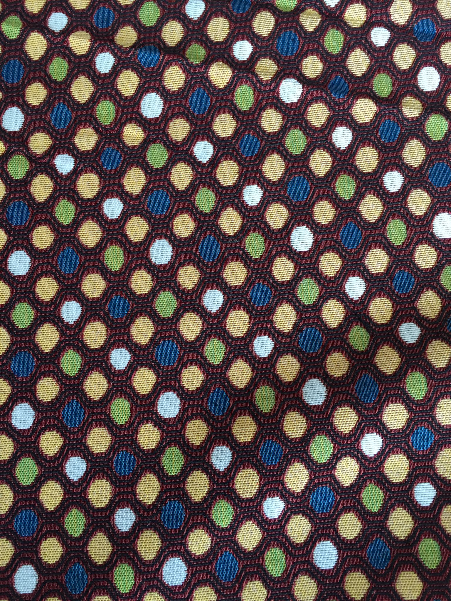Wave Mesh Dot Jacquard Decorative Fabric, U603C red colorway fabric face