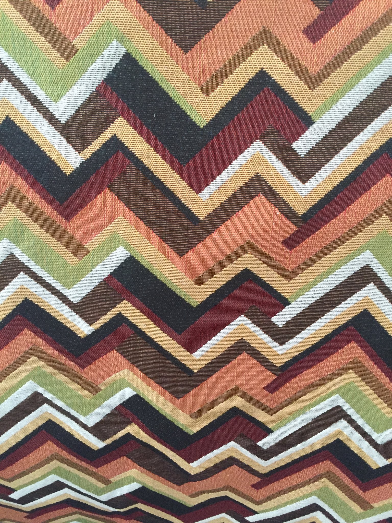 Chevron Stripe Jacquard Decorative Fabric, U604B coffee colorway fabric face