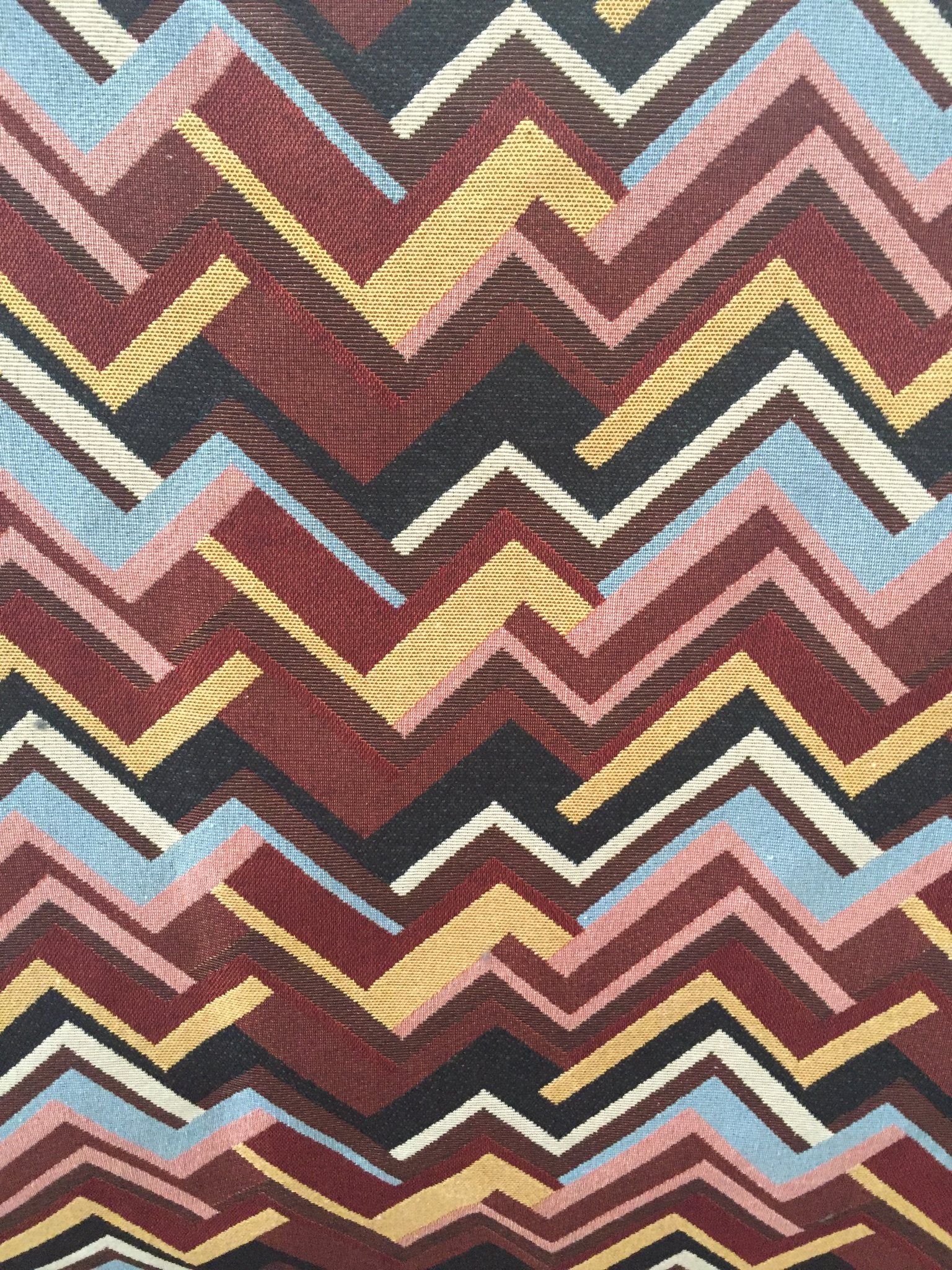 Chevron Stripe Jacquard Decorative Fabric, U604B black colorway fabric face