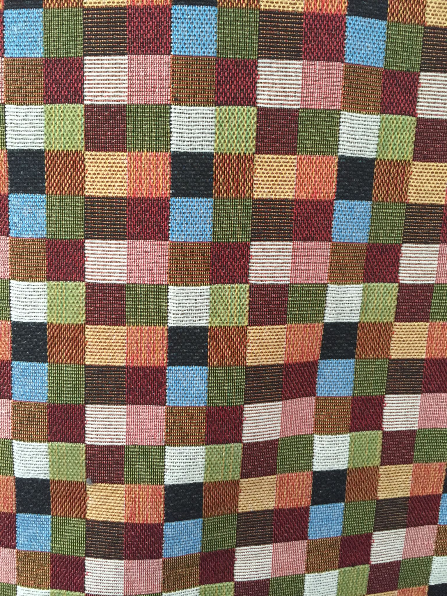 Mosaic Check Jacquard Decorative Fabric, U604C coffee colorway fabric face