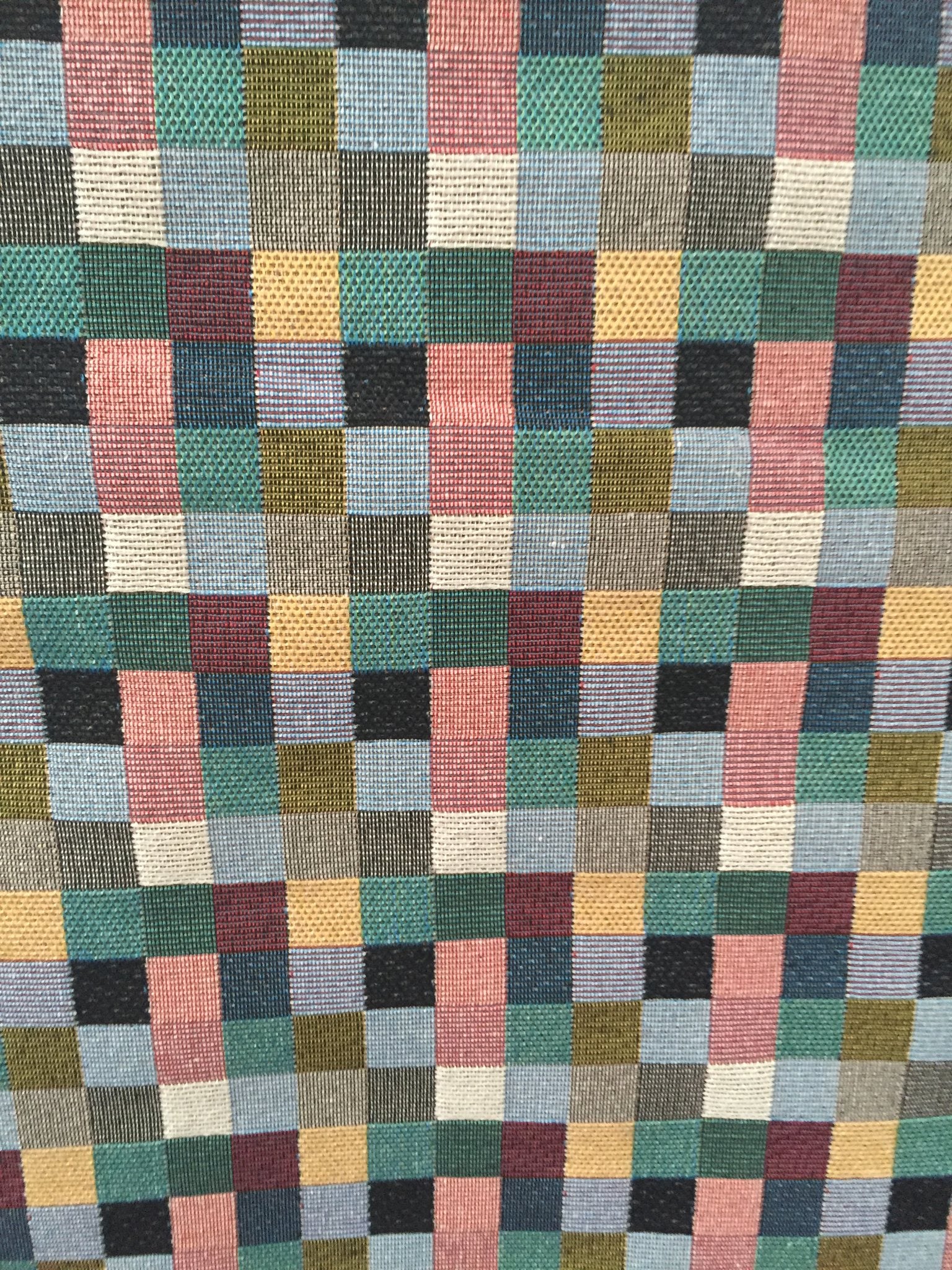 Mosaic Check Jacquard Decorative Fabric, U604C grey colorway fabric face