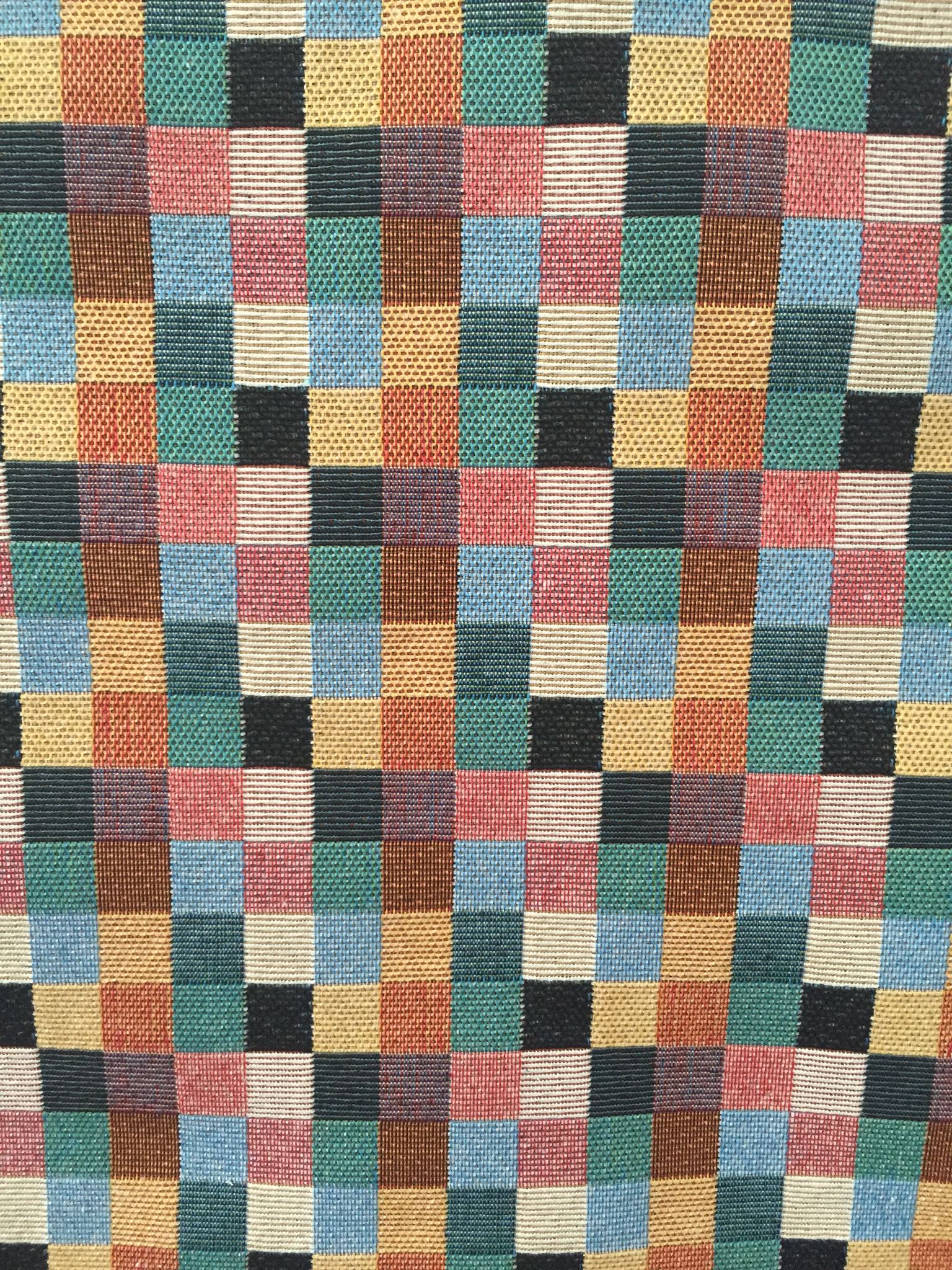 Mosaic Check Jacquard Decorative Fabric, U604C red colorway fabric face