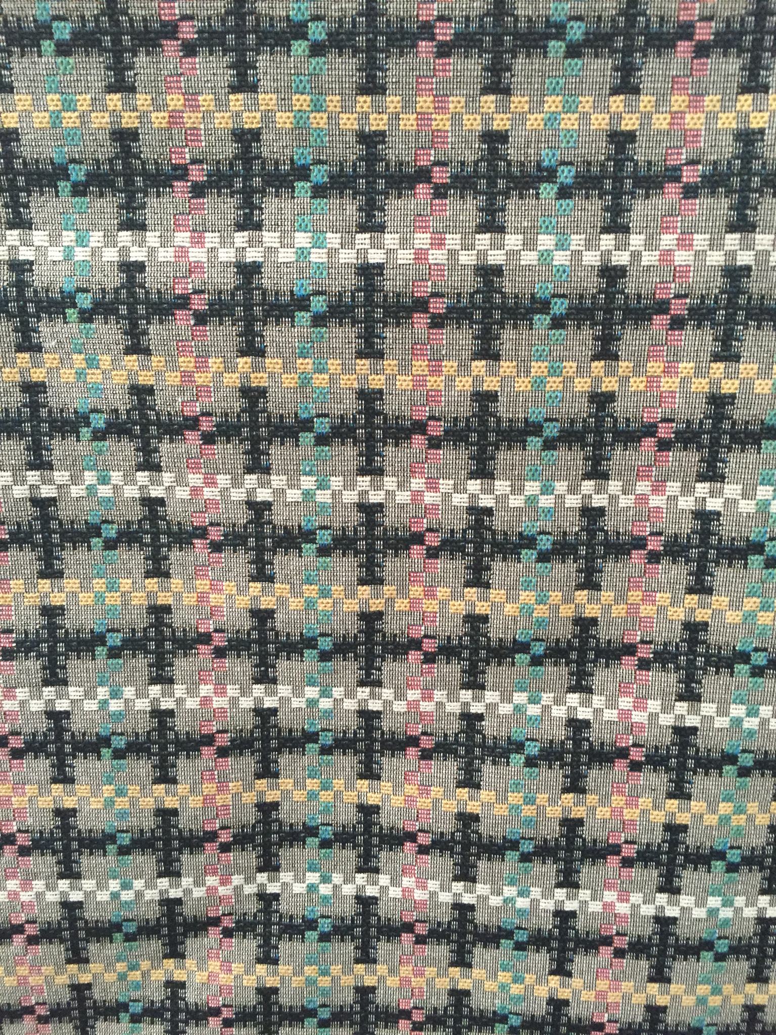 Plus Grid Jacquard Decorative Fabric, U604D grey colorway fabric face