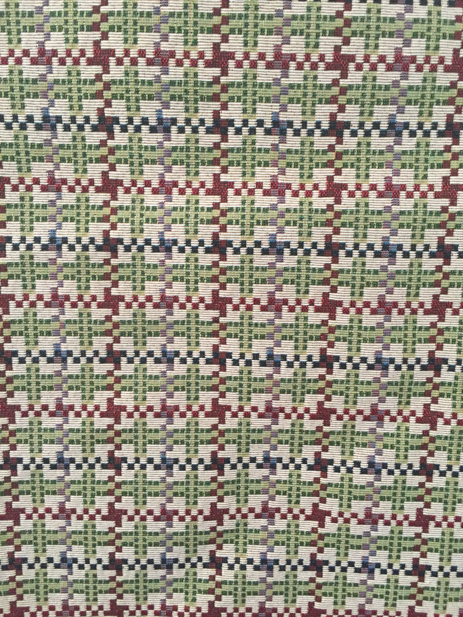 Plus Grid Jacquard Decorative Fabric, U604D ivory colorway fabric face