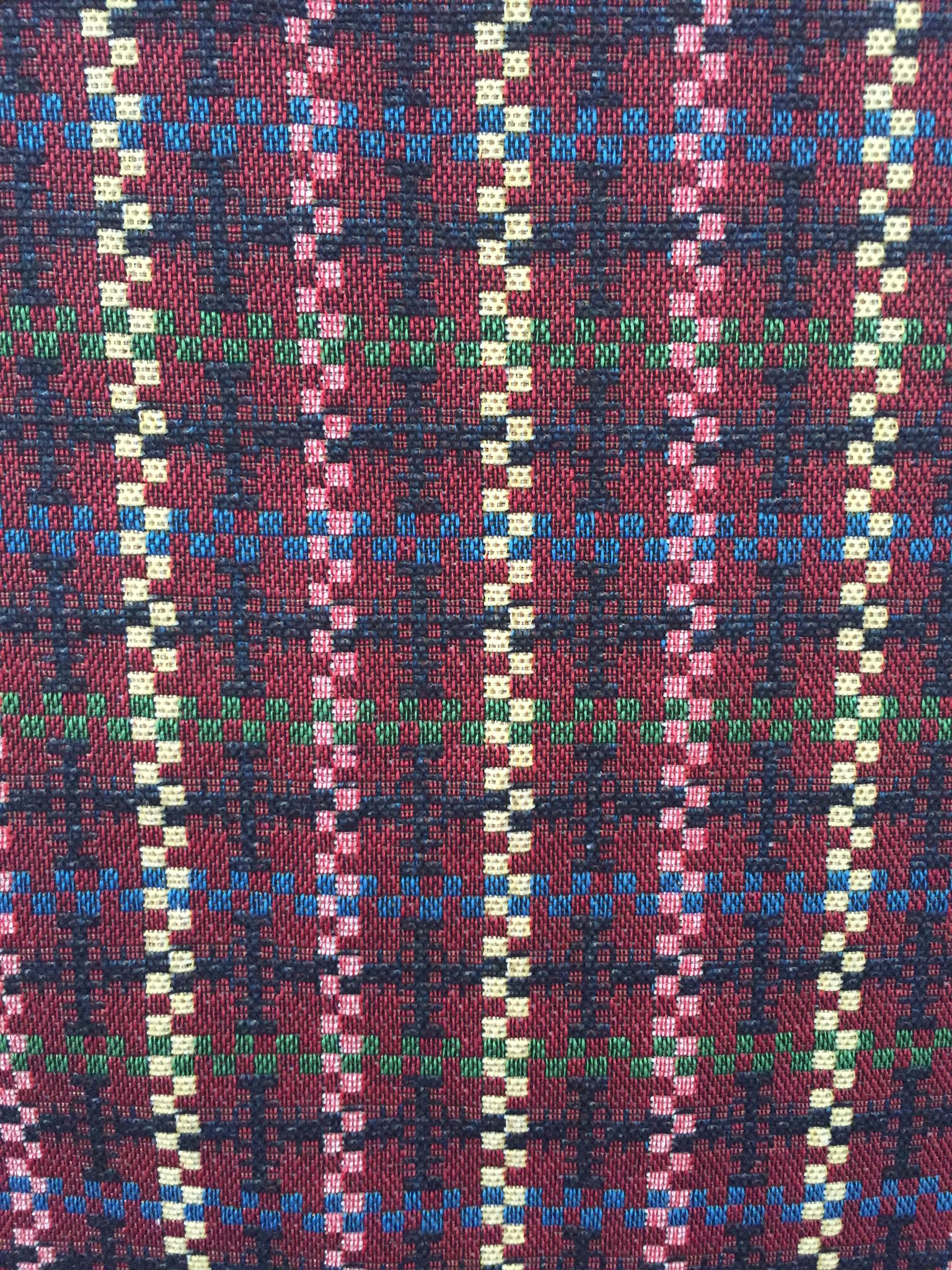 Plus Grid Jacquard Decorative Fabric, U604D red colorway fabric face
