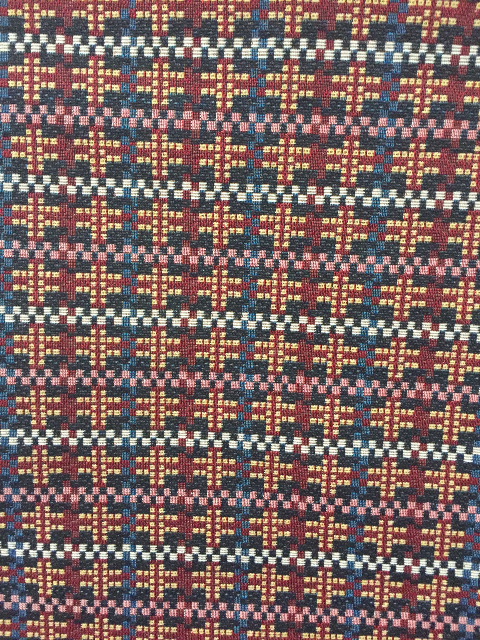 Plus Grid Jacquard Decorative Fabric, U604D black colorway fabric face